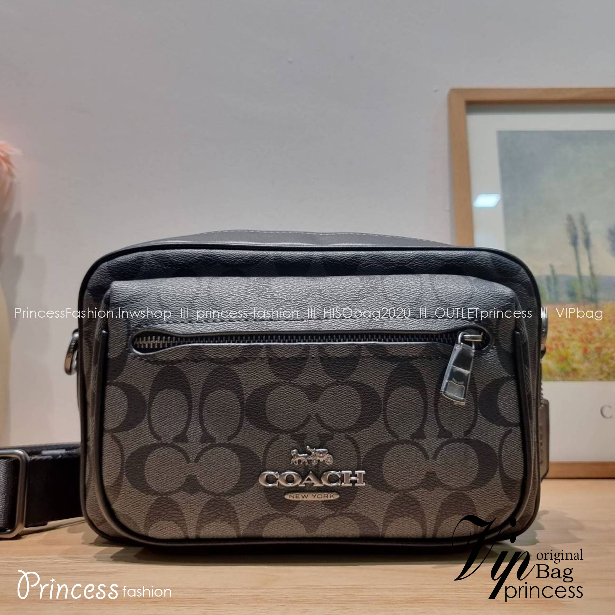 COACH ELIAS CROSSBODY IN SIGNATURE CANVAS BAG CJ509 CJ510 กระเป๋าครอสบอดี้ทรงคลาสสิค ดีไซน์รูปแบบใหม่ ใช้งานง่ายและสะดวก