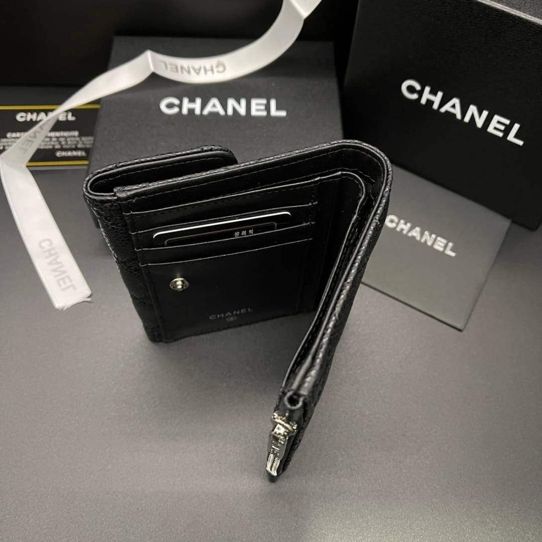Chanel Wallet Trifold Caviar / Chanel Card Holder Zippy / Chanel Coin Zippy กระเป๋าสตางค์ชาแนลใบสั้น 3 พับ กระเป๋าใส่ธนบัตร บัตร ใส่เหรียญ ภายในตามรูป เกรดออริจินอล ภาพถ่ายจากงานขายจริง ใช้งานต่างประเทศได้