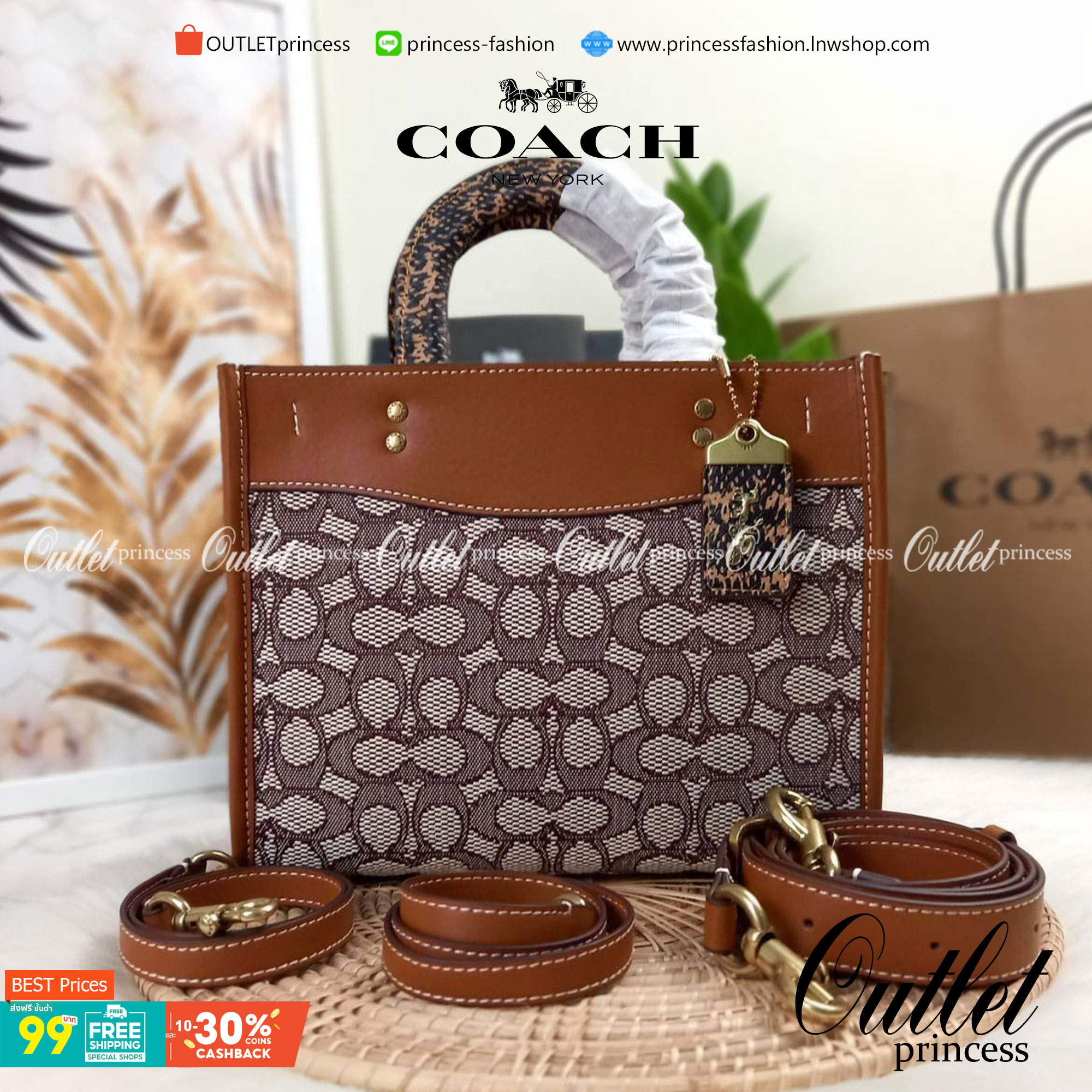 ดีเทลเนียบมาก คลาสสิค หรูหราได้ใจ😘🌺//>>COACH ROGUE 25 IN SIGNATURE TEXTILE JACQUARD WITH SNAKESKIN DETAIL(COACH C5467)🍁กระเป๋ารุ่นคลาสสิค หรูหรา มีรสนิยม จะถือ หรือสะพายได้ตามดีไซน์การใช้งานเลยจ้า// วัสดุ jacquard ลาย signatu