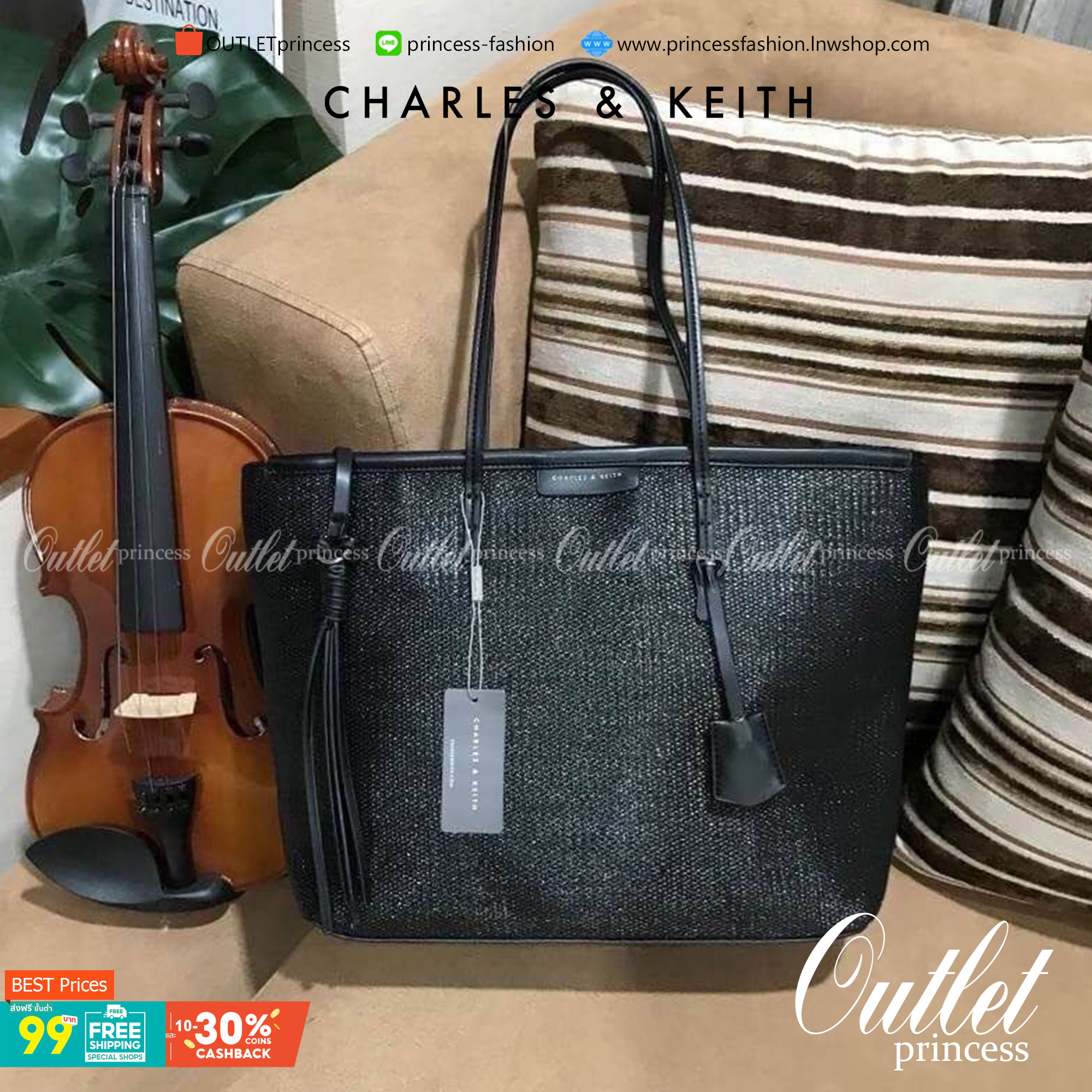 Charles & Keith Black Textured Tote Bag ฮอตฮิตตลอดกาลสำหรับรุ่นนี้ รุ่นยอดนิยม!! มากี่รอบกี่รอบก็ขายดี ใครไม่มีรุ่นนี้ติดตู้ไว้ถือว่าเชยมาก(!!) กระเป๋าสะพายทรง Shopping bag ใบใหญ่จุของได้ใจ น้ำหนักเบา โดดเด่นด้วย Textured วัสดุสานรอบใบ ตัดขอบหนัง สวยอยู่ท