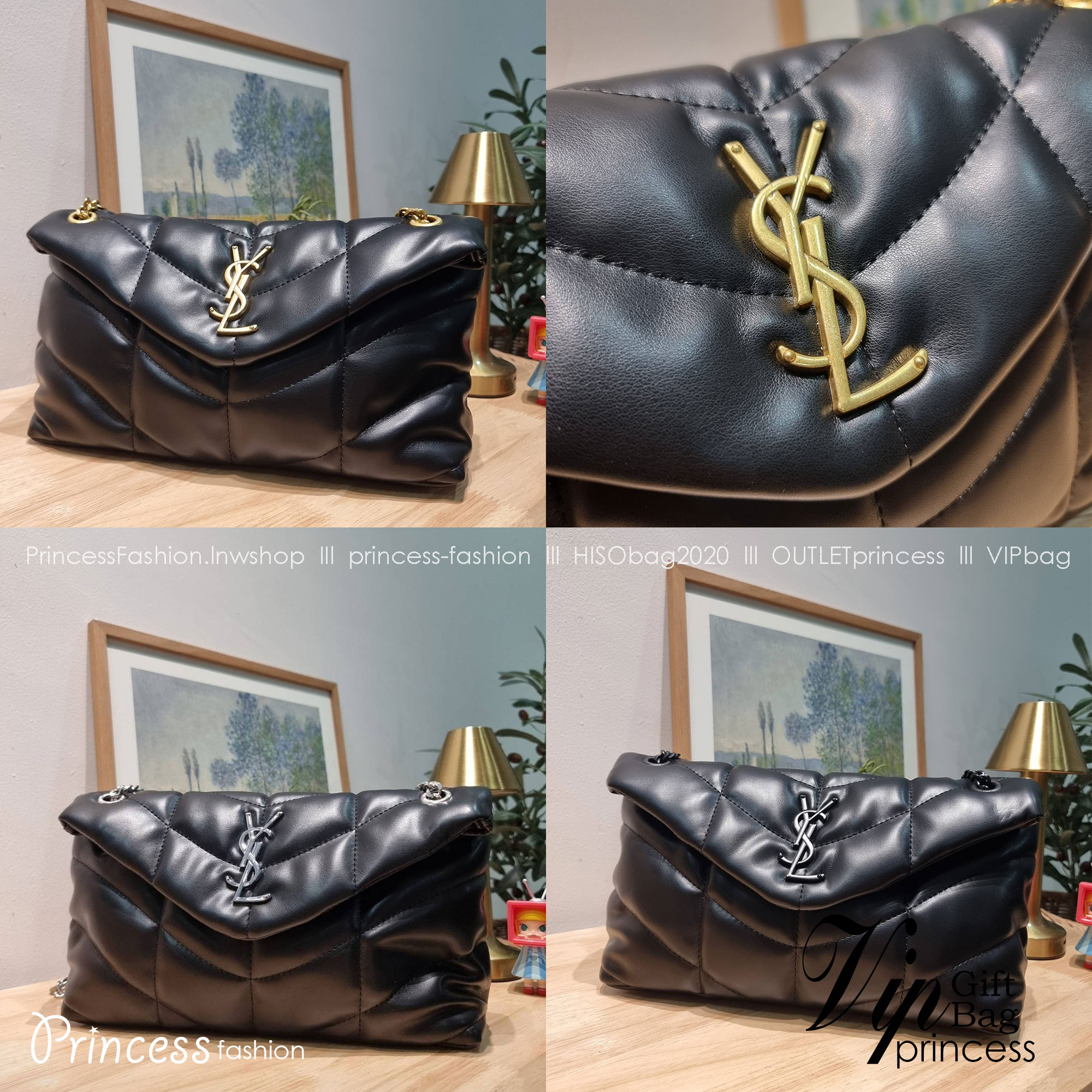 YSL PUFFER SMALL CHAIN BAG IN QUILTED / Yves Saint laurent puffer small chain bag in quilted กระเป๋าสะพายรุ่นยอดนิยม ทรงสวย ใช้ได้บ่อยไม่มีเบื่อ วัสดุหนังสัมผัสนิ่มมือ ดีไซน์เรียบหรู