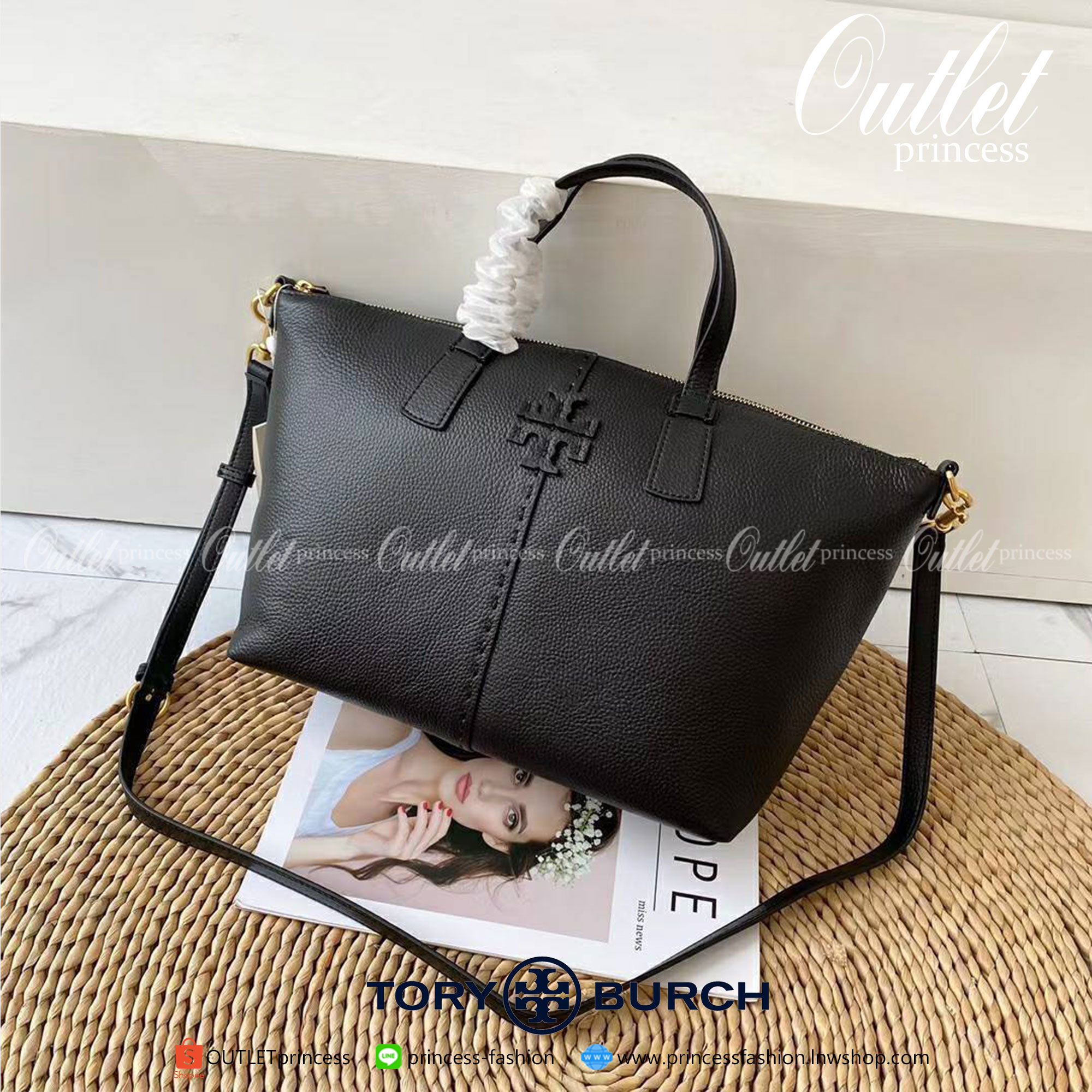 Tory Burch McGraw Top-Zip Satchel bag กระเป๋าสะพาย Crossbody ใบใหญ่ ทรงสวยสุดฮิต รุ่นใหม่ มาแรงที่สุดในตอนนี้!! วัสดุหนังแท้ สัมผัสนุ่มมือ หนังสวยสุดๆ