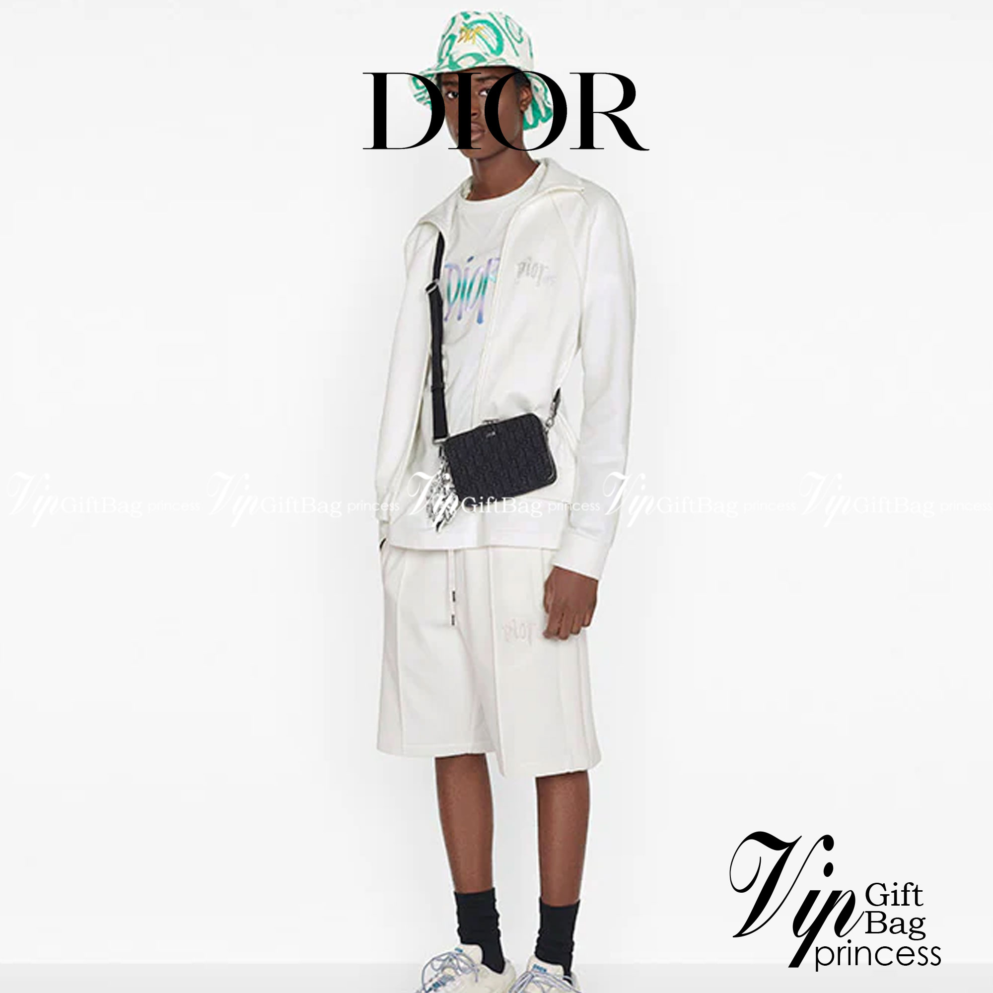 หนังแท้ DIOR POUCH WITH SHOULDER STRAP Oblique Jacquard พร้อมส่งที่ไทย งานหนังแท้และผ้าแจ็คการ์ดออริจินอล ภาพสินค้าถ่ายจากงานขายจริง ใช้งานต่างประเทศได้