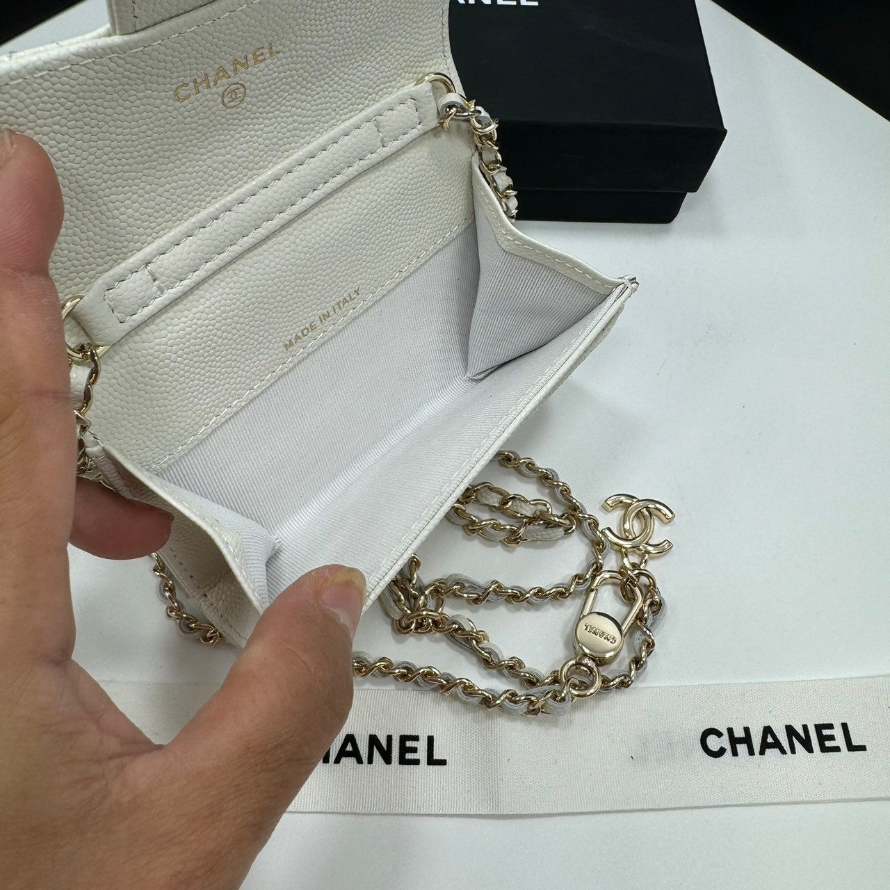 CHANEL mini wallet on chain crossbody กระเป๋าสตางค์พร้อมสายสะพายไซส์มินิ เกรดออริ 1:1 ใช้งานต่างประเทศได้ ภาพถ่ายจากงานขายจริง