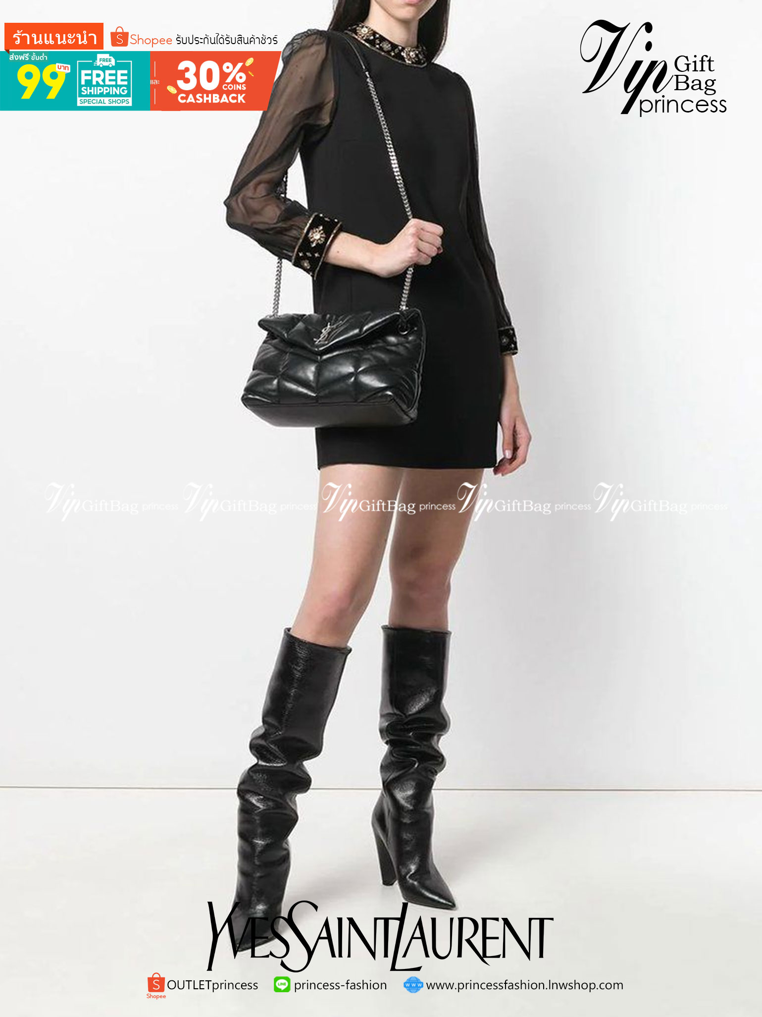 VIP 🥂 YVES SAINT LAURENT Loulou Puffer Small shoulder bag 12" / YSL Loulou Puffer quilted leather มามุงค่าา ใครเล็งใบนี้มาแล้วน้า งานหนังสวยสมการรอคอย มาแบบครบเซ็ทพร้อมถุงผ้าและกล่อง นอกจากจะซื้อมาใช้เองแล้ว ก็เหมาะซื้อเป็นของขวัญให้คนรู้จักเ