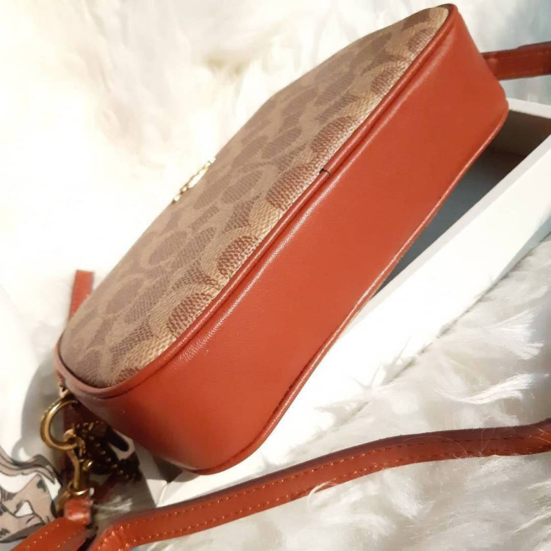 ของแท้ COACH 31542 SADIE CROSSBODY CLUTCH IN COLORBLOCK SIGNATURE CANVAS