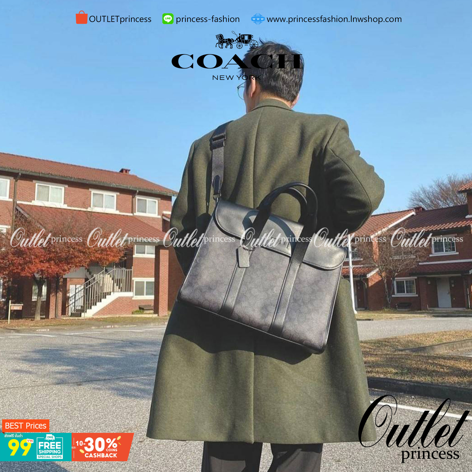 COACH METROPOLITAN PORTFOLIO IN SIGNATURE CANVAS (COACH 39775)🍁 เอาใจสาย smart กับรุ่นยอดฮิต ใช้งานได้ลงตัวสุดๆ ถือว่าเป็นอีกรุ่นที่ถามกันเข้ามาเยอะมากๆ และใช้งานได้ครบฟังก์ชั่นจริงๆ >>วัสดุแคนวาส สลับหนังแท้ หนังคุณภาพมากๆ มีสายสะพายยาว ถอด