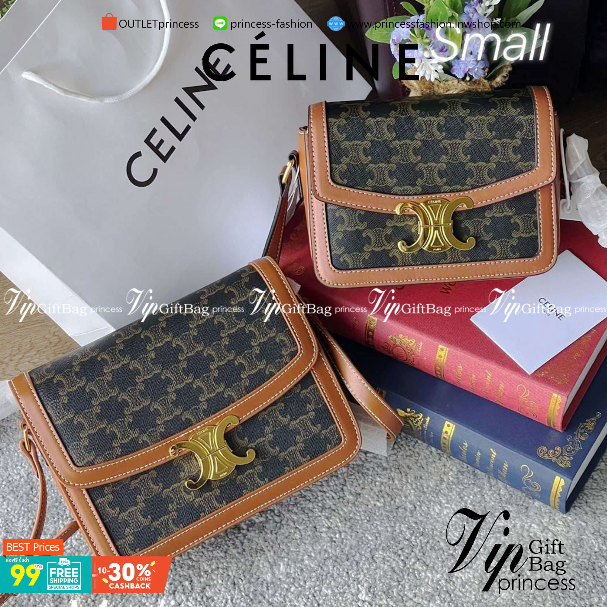 VIP 】Celine TEEN MEDIUM TRIOMPHE BAG IN TRIOMPHE CANVAS สาวๆที่กำลังมองหากระเป๋าน่ารักเอาไว้ใช้ในวันสบาย ๆ แต่ไม่รู้เลือกกระเป๋า Celine รุ่นไหนดี แนะนำรุ่นนี้เลยคะ เป็นกระเป๋าสะพายข้างขนาดกำลังดี สวยแบบคลาสสิก หรูหราด้วยแคนวาสเคลือบลาย Triomphe อีกทั้งยัง