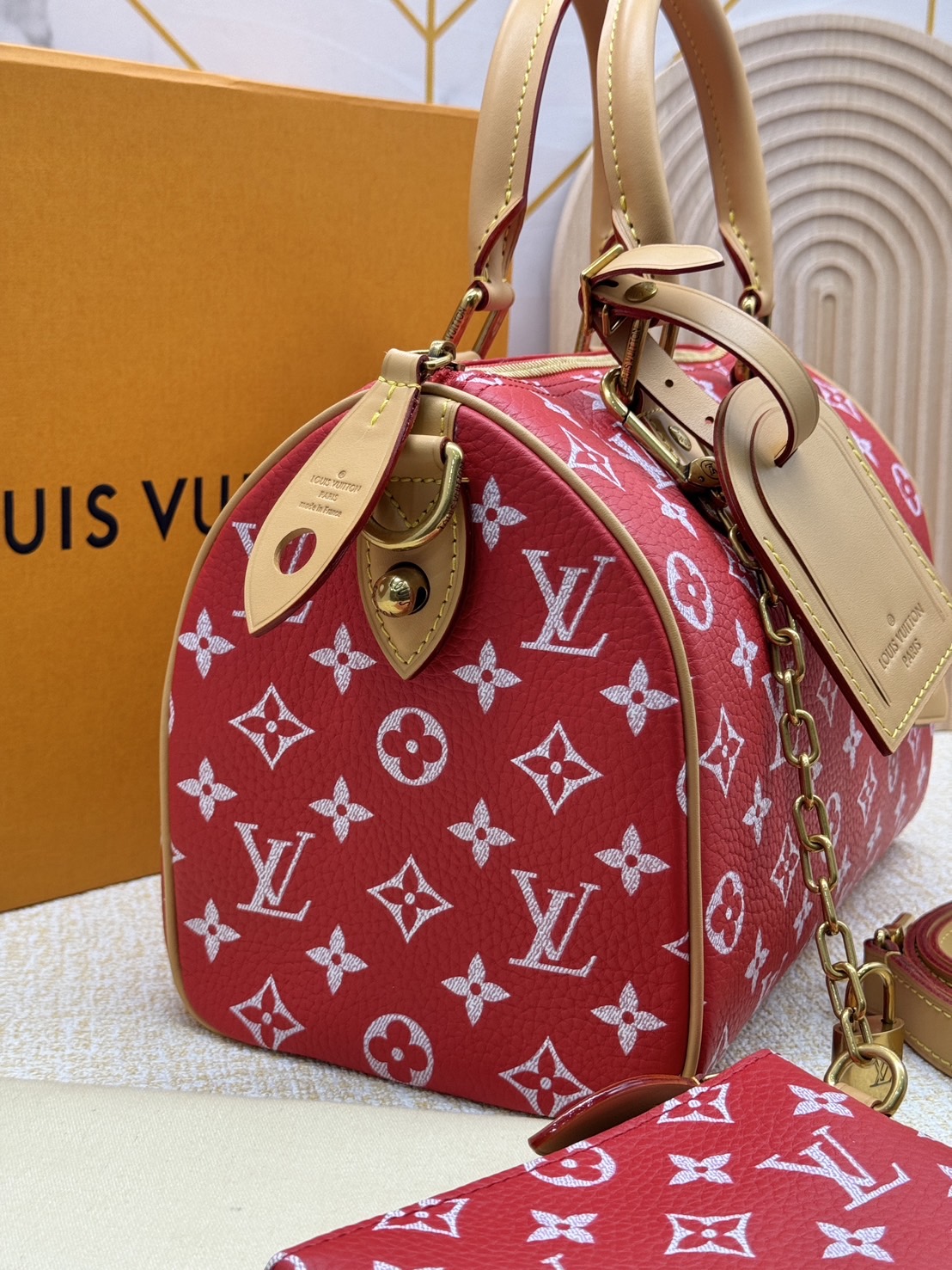 RUNWAY LV Speedy P9 Bandoulière 25 Soft Leather กระเป๋าสะพายสปีดี้รุ่นใหม่หรูหรา เกรดท็อปวีไอพี เกรดดีสุด 1:1 หนังแท้สวยงาม เก็บทุกรายละเอียด ใช้สลับแท้ ผ่านทุก ตม.