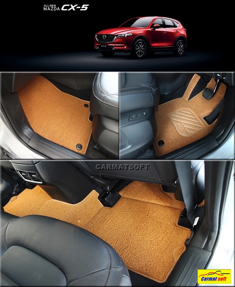 พรมดักฝุ่นไวนิล MAZDA CX-5 2018 พรมไวนิลรีดขอบ สีชาร์มัว