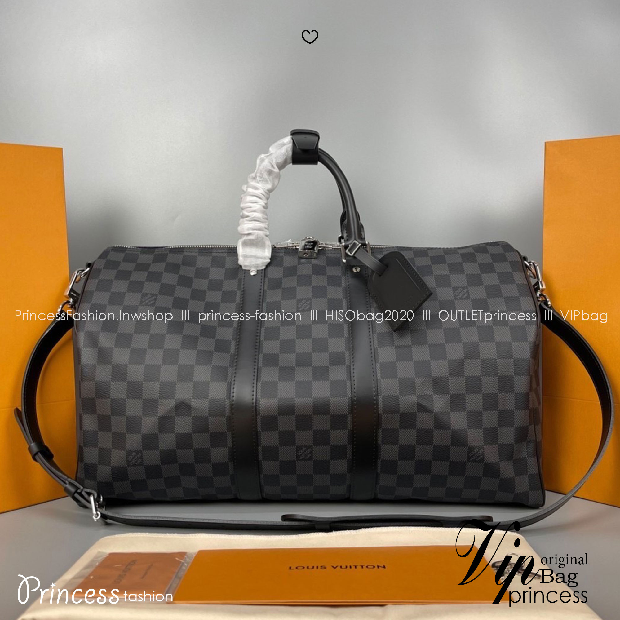 LV Keepall Bandoulière 45 Monogram Eclipse / Damier Graphite Canvas กระเป๋าเดินทางแบบดัฟเฟิล เป็นรุ่นที่เคียงข้างนักเดินทางรอบ สวยหรูโลกสง่างามตลอดกาล มีไว้ไม่มีเอาท์ เกรดท็อป ออริ เทียบแท้ 1:1 เกรดดีสุด