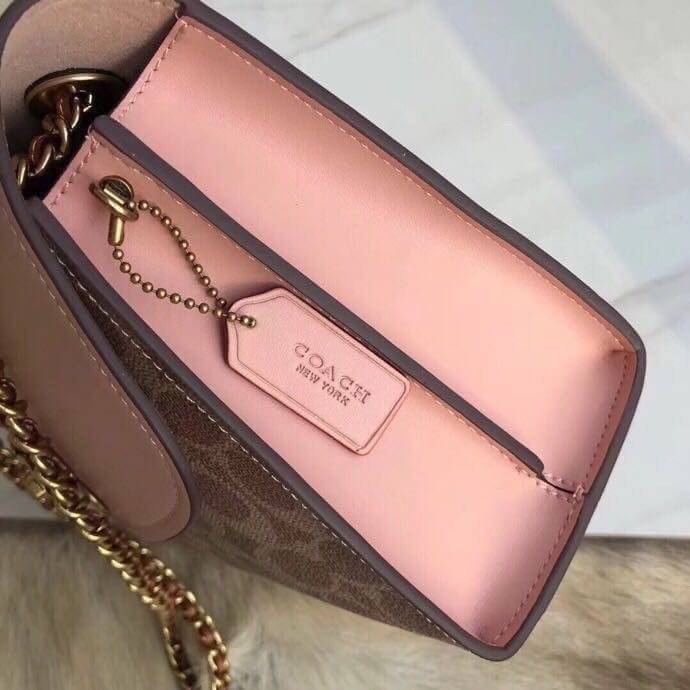 Coach Parker In Signature Canvas With Tea Rose