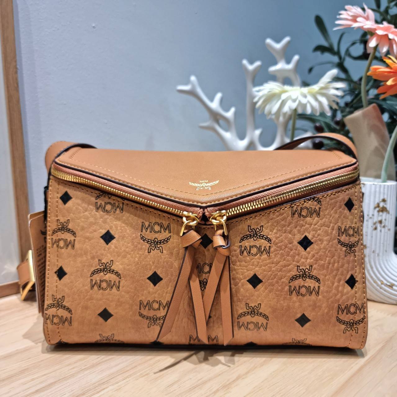 M.C.M DIAMANT 3D SHOULDER BAG IN VISETOS LEATHER MIX กระเป๋าสะพายคอลเลคชั่นสุดปัง สวยหรูในแบบฉบับคนมีสไตล์ เกรดท็อปออริ 1:1 สลับแท้