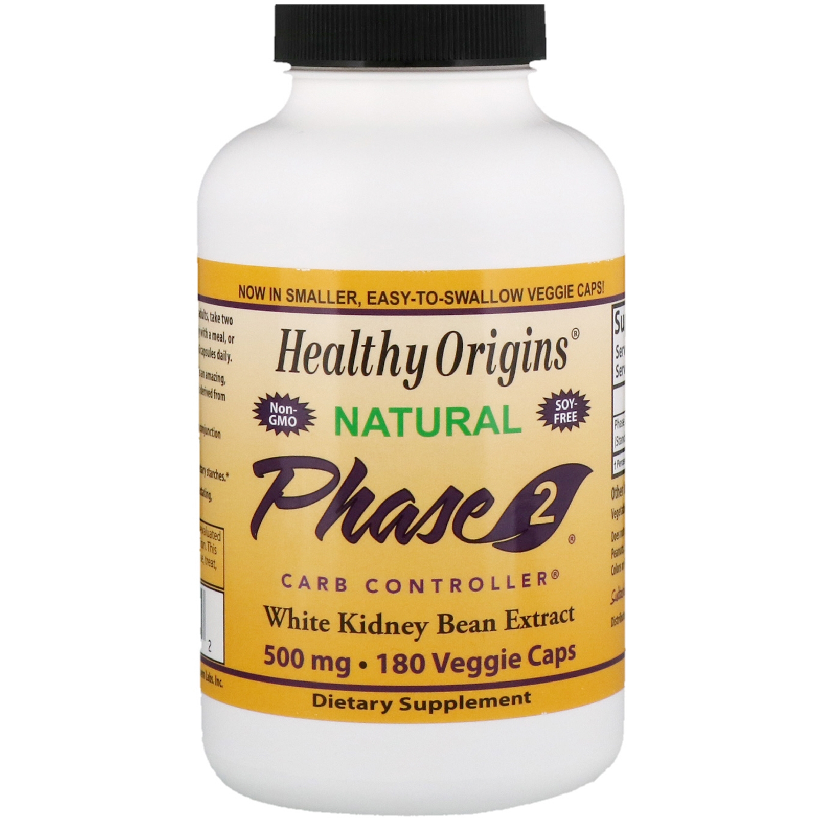 ส่งฟรีลงทะเบียนมีพร้อมส่งค่ะ Healthy Origins Phase 2 Carb Controller White Kidney Bean Extract 500 mg 180 Veggie Caps