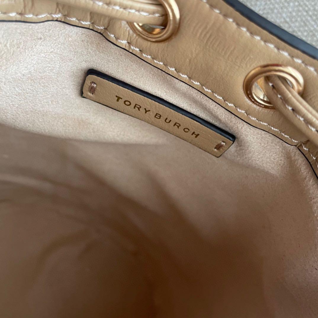 Mini : Tory Burch T Monogram Chenille Mini Bucket Bag กระเป๋าทรงบัคเก็ต ไซส์มินิ สีดำสุดคลาสสิก