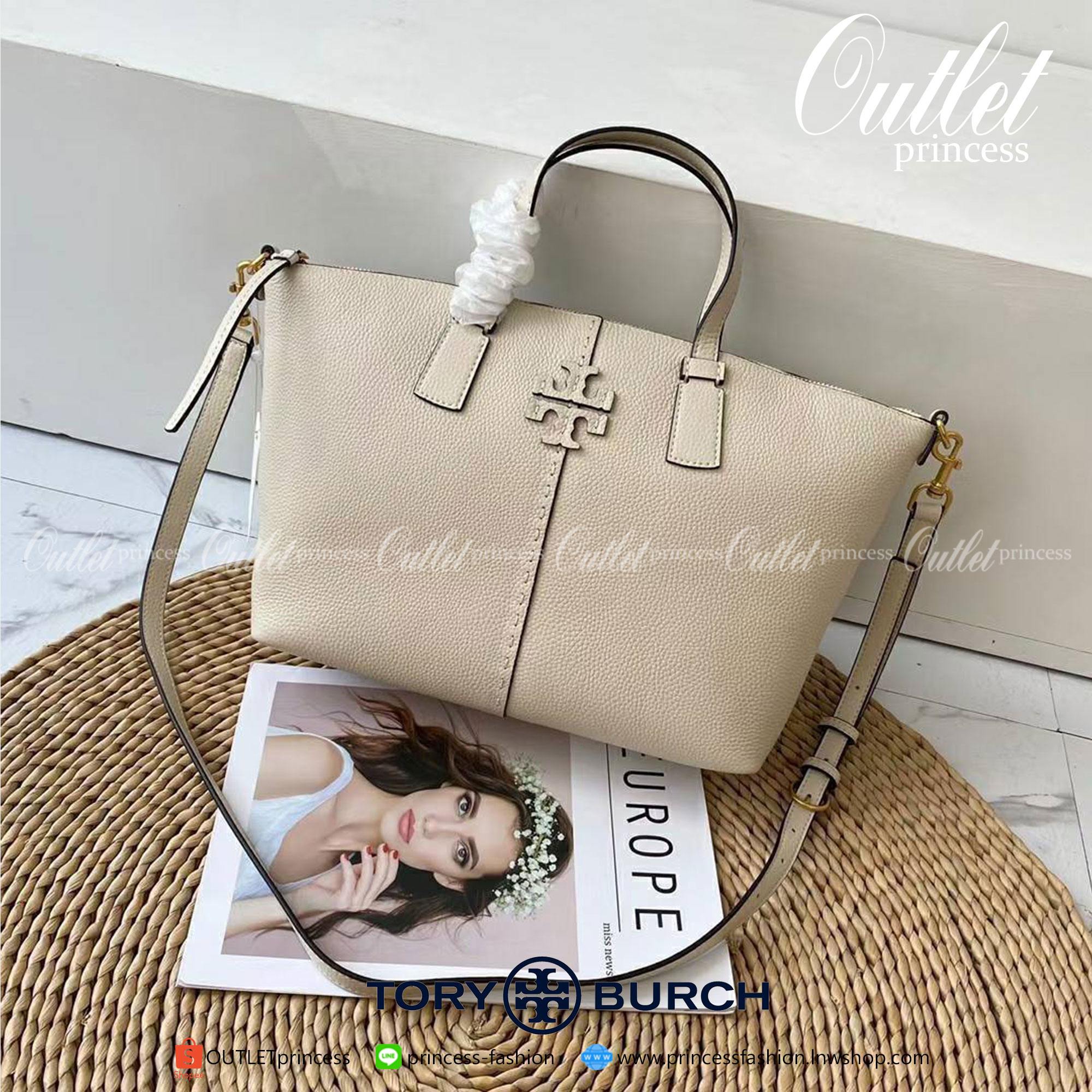 Tory Burch McGraw Top-Zip Satchel bag กระเป๋าสะพาย Crossbody ใบใหญ่ ทรงสวยสุดฮิต รุ่นใหม่ มาแรงที่สุดในตอนนี้!! วัสดุหนังแท้ สัมผัสนุ่มมือ หนังสวยสุดๆ