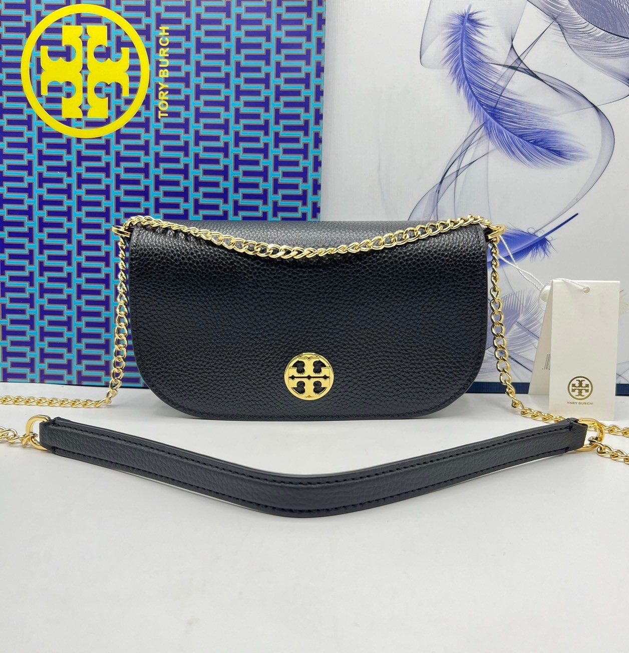TORY BURCH Chelsea Pebbled Crossbody Bag กระเป๋าสะพายเรียบหรู เกรดออริ สลับแท้ 1:1 ใช้งานต่างประเทศได้