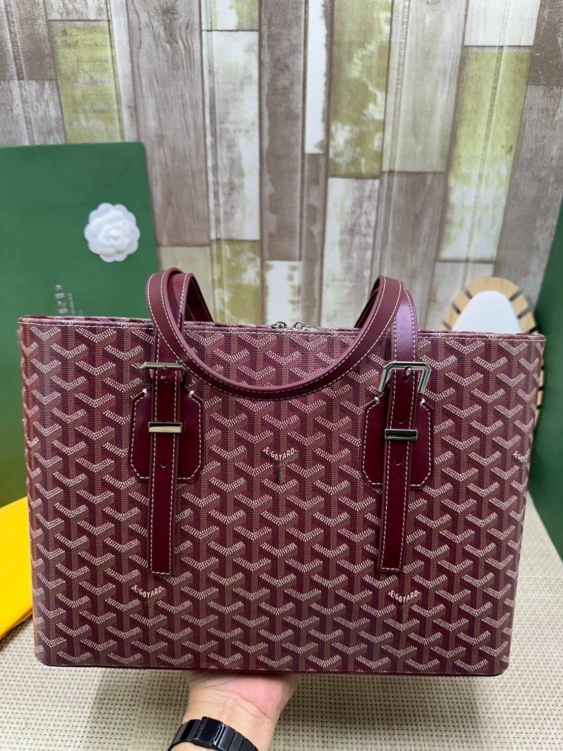 7 สี ORI หนังแท้ | GOYARD Goyardine Sac Marie Galante 35cm / Goyard Tote Bag กระเป๋าสะพายทรงโท้ท พร้อมหูจับใช้งานง่าย ภายในโล่งกว้าง หรูหราลงตัว