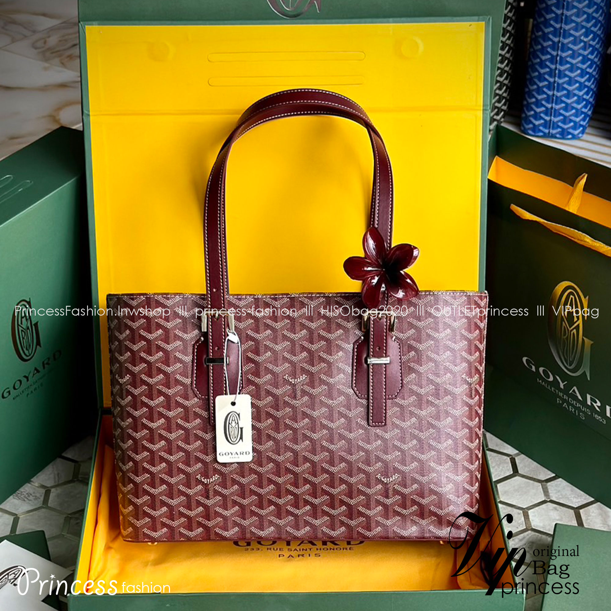 GOYARD Goyardine Sac Marie Galante MM / GOYARD Tote Bag กระเป๋าทรงโท้ทจุของได้เยอะ งานสวยเนี๊ยบ เกรดออริ สลับแท้ 1:1 ใช้ต่างประเทศได้