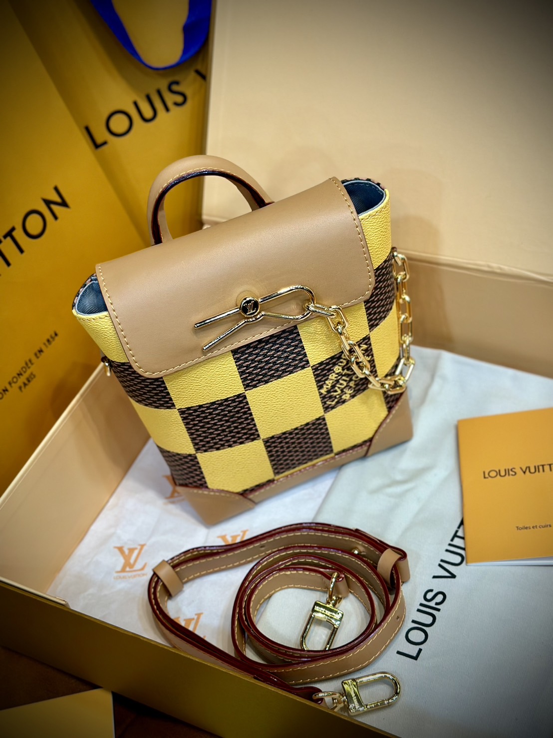 LV Nano Steamer Bag Monogram Craggy กระเป๋าสะพายดีไซส์วินเทจลายใหม่ สวยงามหรูหรา โดดเด่นสะดุดตาเป็นเอกลักษณ์ เกรดออริ