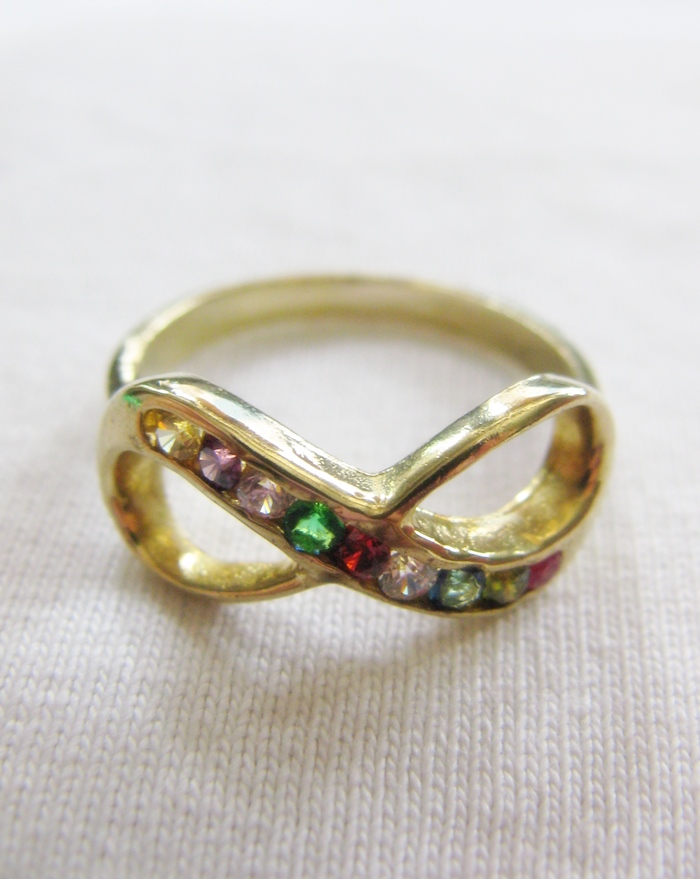 แหวนอินฟินิตี้พลอยนพเก้าเนื้อทองเหลืองเสริมเรื่องความรักการงานค่ะ