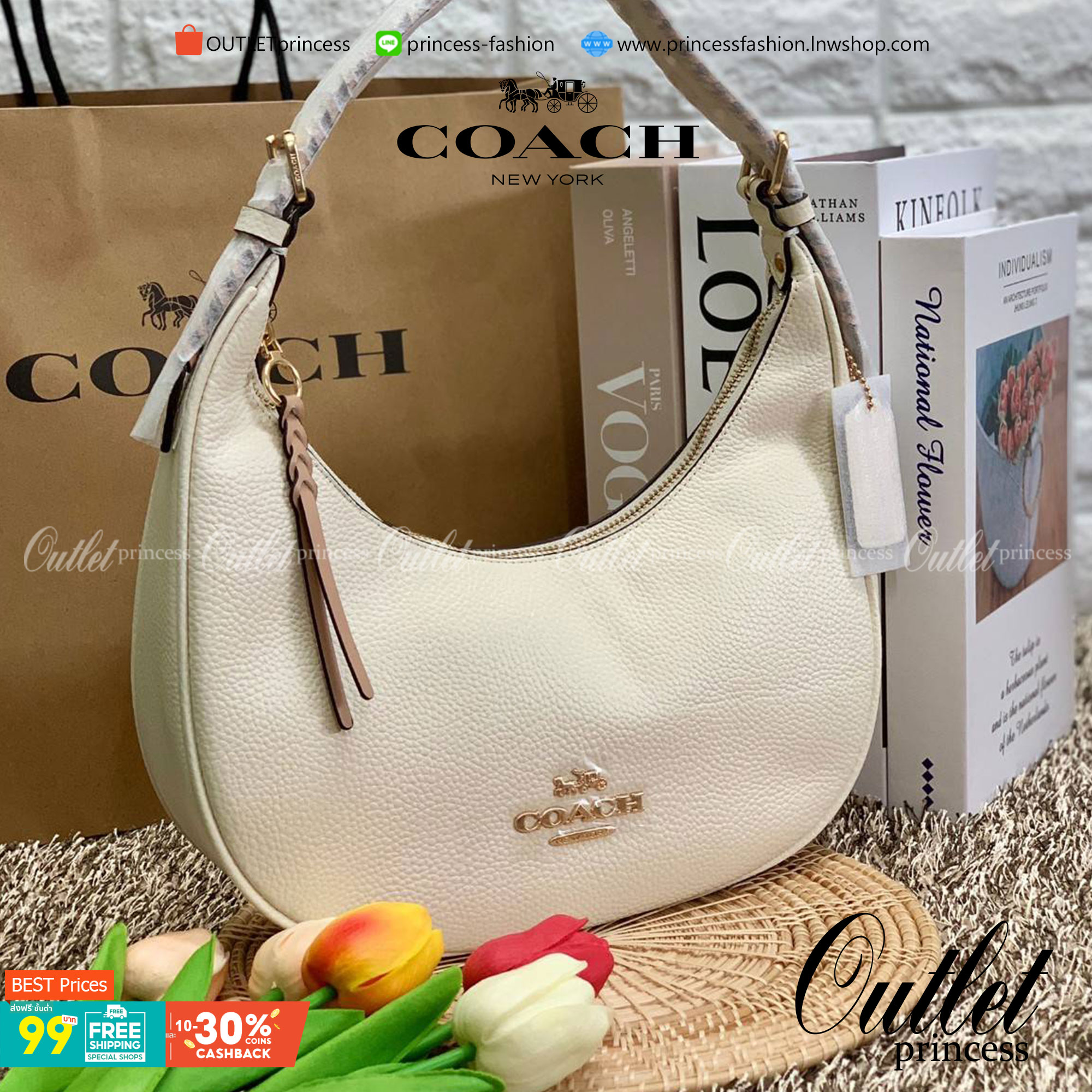 COACH BAILEY HOBO WITH WHIPSTITCH ((C4108//C1322)) พร้อมส่งที่ไทย!! สวยจริงไม่จกตาแน่นอนค่าา กระเป๋าทรงโค้ง ใช้แบบหิ้วหรือคล้องไหล่ก็ดูดี ใช้วัสดุหนังแท้ชั้นดี หนังสวยมากๆค่ะ ด้านหน้าใช้อะไหล่แบรนด์ตัวใหญ่ หรู ดูสะดุดตามีเดียว