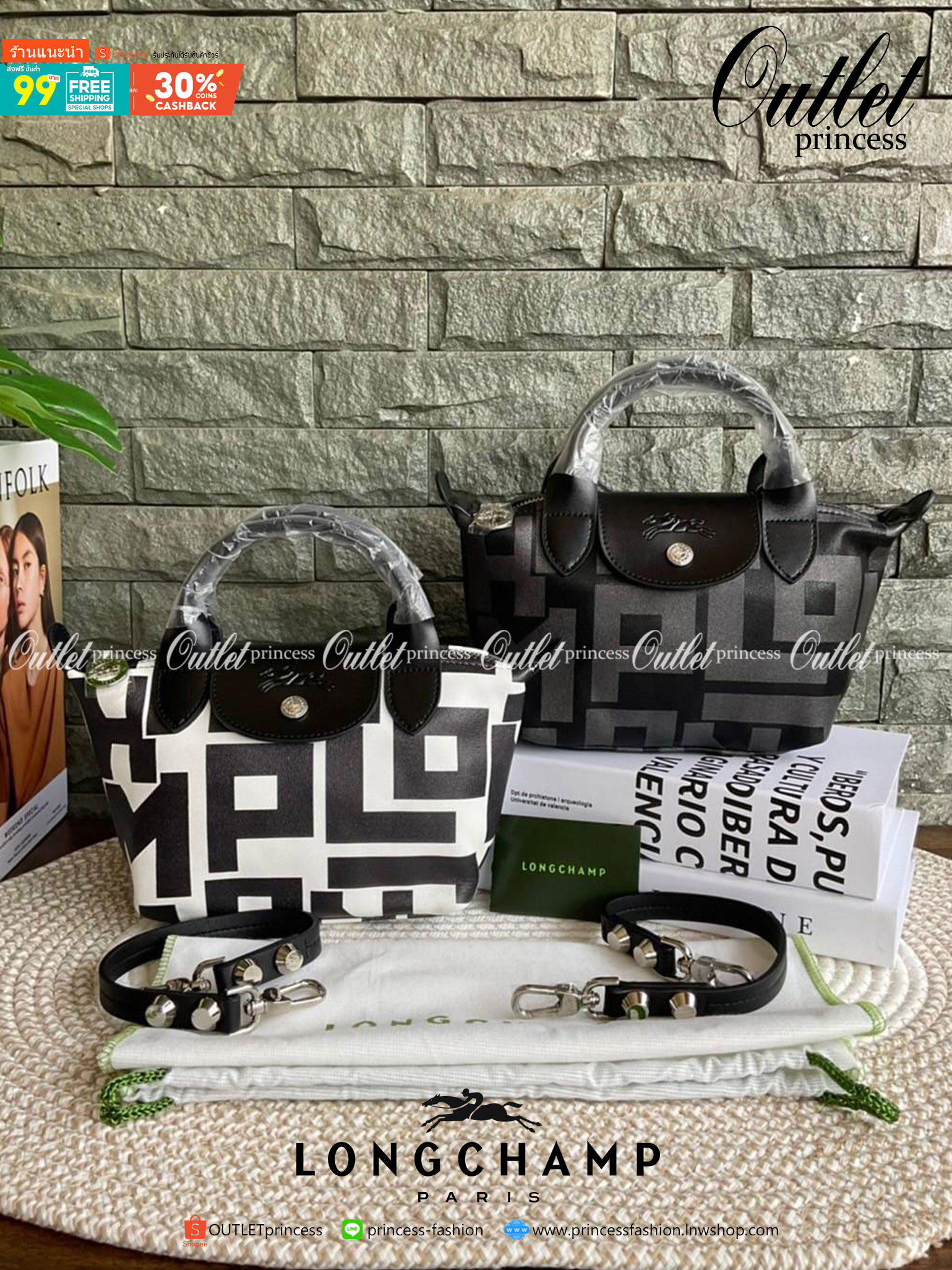 Longchamp Le Pliage Lgp Mini Tote - กระเป๋าถือขนาดเล็ก วัสดุหนังเมทิส หรือ หนังแกะ - น้ำหนักเบา จุของได้เยอะ เปิด-ปิดด้วยซิปสะดวกใช้