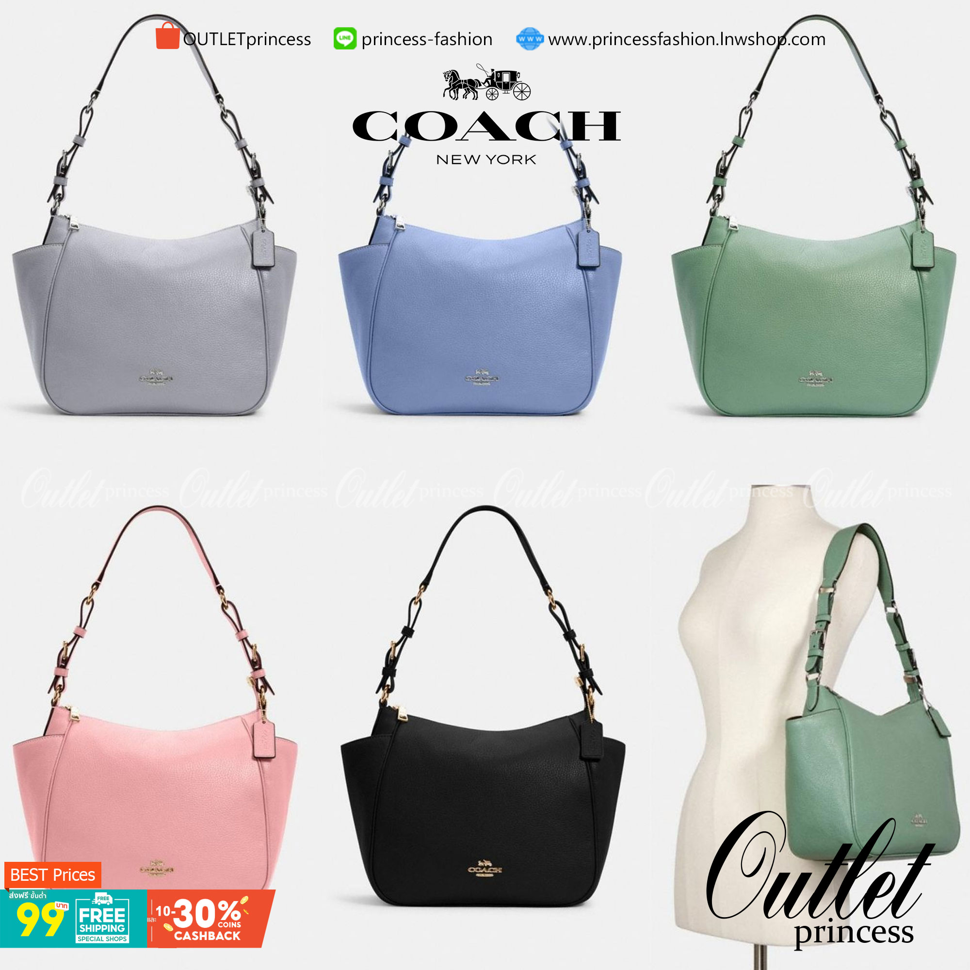 สินค้าออกใหม่ พร้อมคอลเลคชั่นสีใหม่ล่าสุดค่ะ! COACH RORI SHOULDER BAG ((C2855)) พร้อมส่งที่ไทย สวยก่อนใครแน่นอนค่ะ! กระเป๋าสะพายไหล่ หนังแท้ชั้นดีที่สุด หนังนิ่ม ทรงสวย หลงรักแน่นอนค่ะ