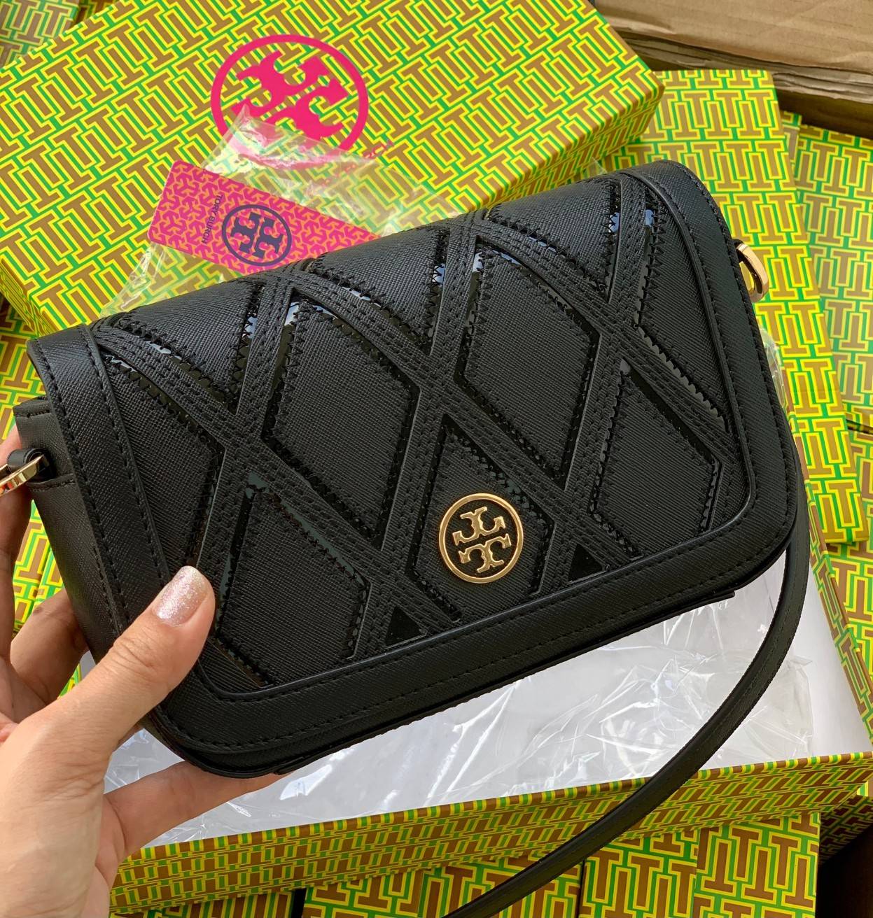 ของแท้ 💯% 】รุ่นที่เคยทำสถิติการขายได้1,000ใบ ในเวลาเดือนกว่าๆ!! TORY BURCH ROBINSON WOMEN CHAIN BAG