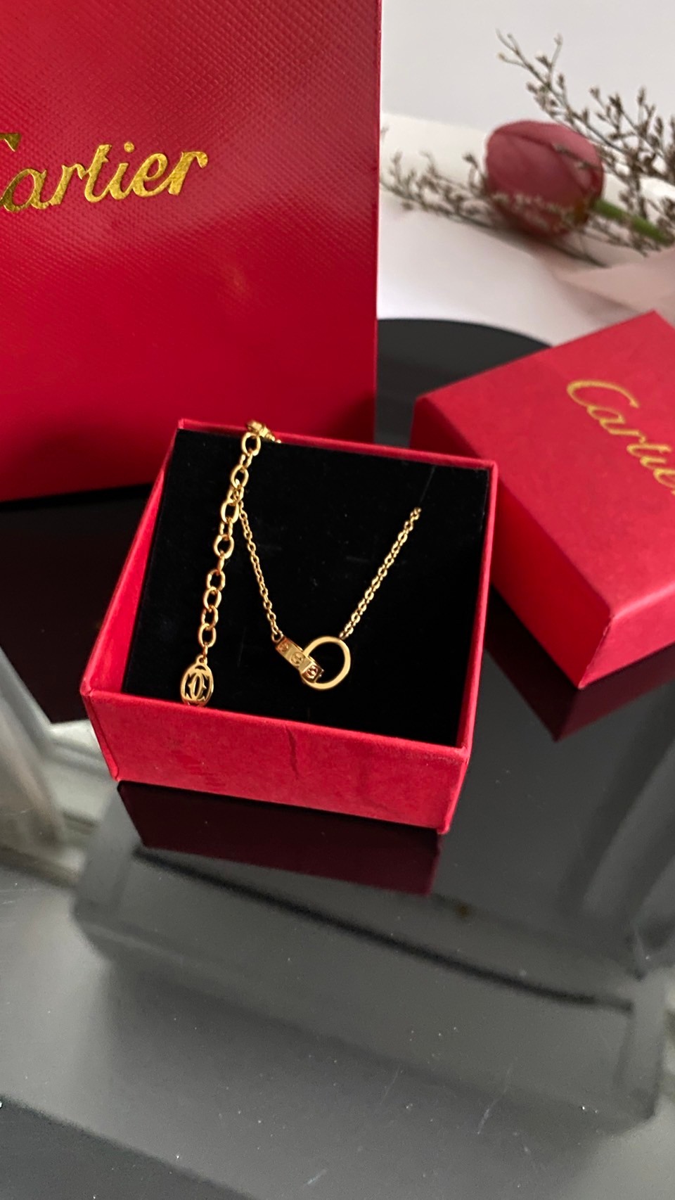 Cartier necklace LOVE - gold พร้อมส่งที่ไทย สร้อยคอคาเทียร์ **สินค้าเกรดออริจินอล 1:1 สลับแท้ ใช้งานต่างประเทศได้ งานสวยตามรูป ภาพถ่ายจากงานขายจริง