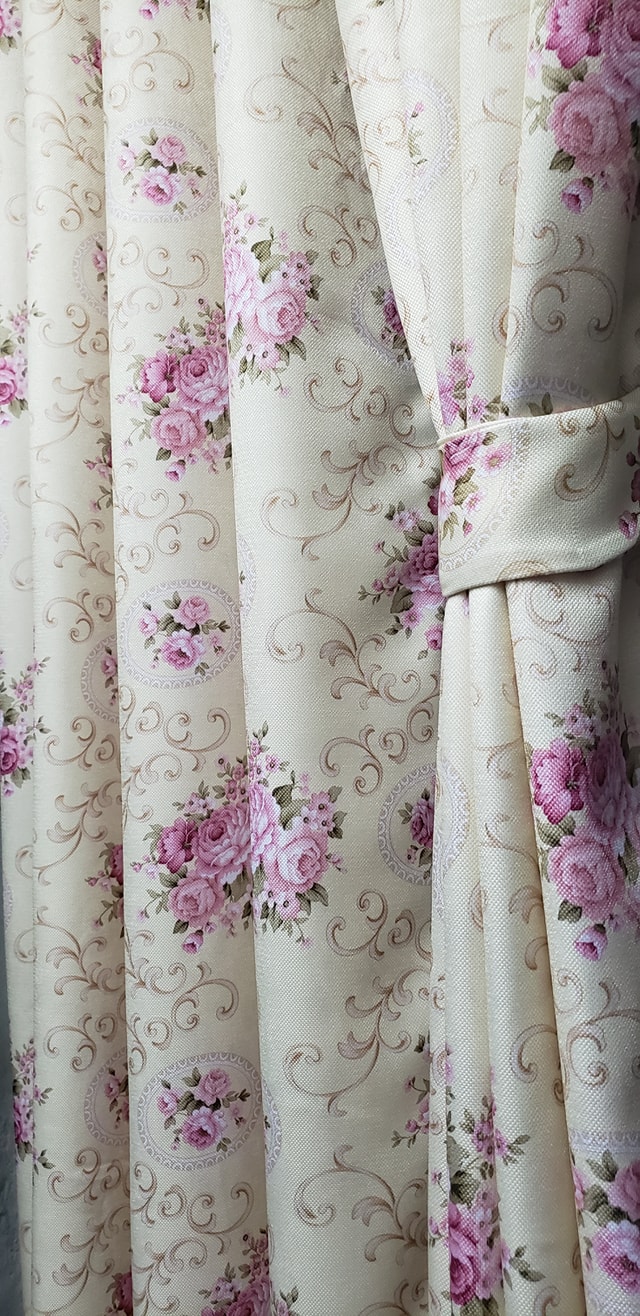 ผ้าม่าน ก.130*ส.180ซม./ผืน รุ่นVintage สีครีมชมพู