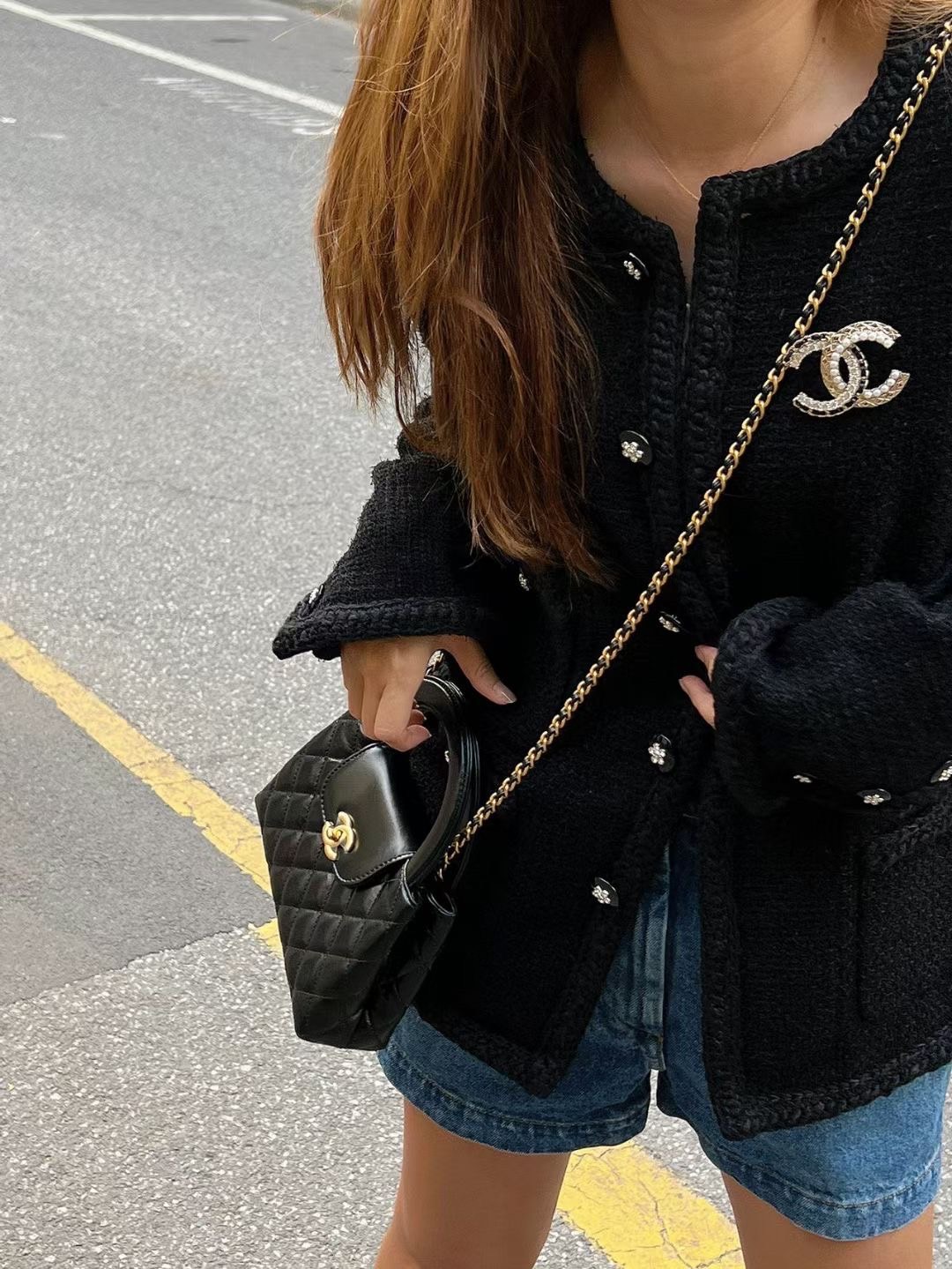 CHANEL KELLY MINI BLACK กระเป๋าสะพายมือจับในตัวไซส์มินิ หนังแท้ เกรดออริ ท็อป สลับแท้ 1:1 ผ่านทุก ตม ใช้งานต่างประเทศได้