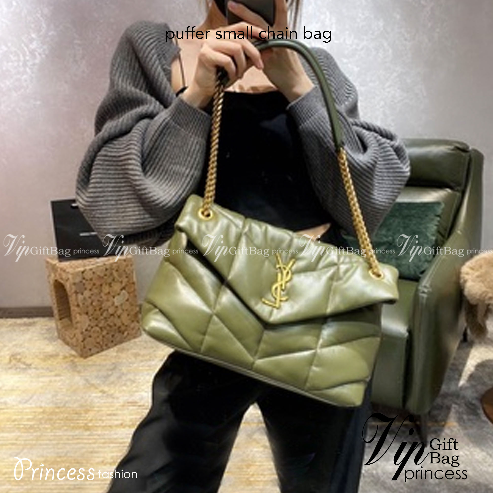 YSL PUFFER SMALL CHAIN BAG IN QUILTED มามุงค่าา ใครเล็งใบนี้มาแล้วน้า งานหนังสวยสมการรอคอย มาแบบครบเซ็ทพร้อมถุงผ้าและกล่อง นอกจากจะซื้อมาใช้เองแล้ว ก็เหมาะซื้อเป็นของขวัญให้คนรู้จักเช่นกันนะคะ