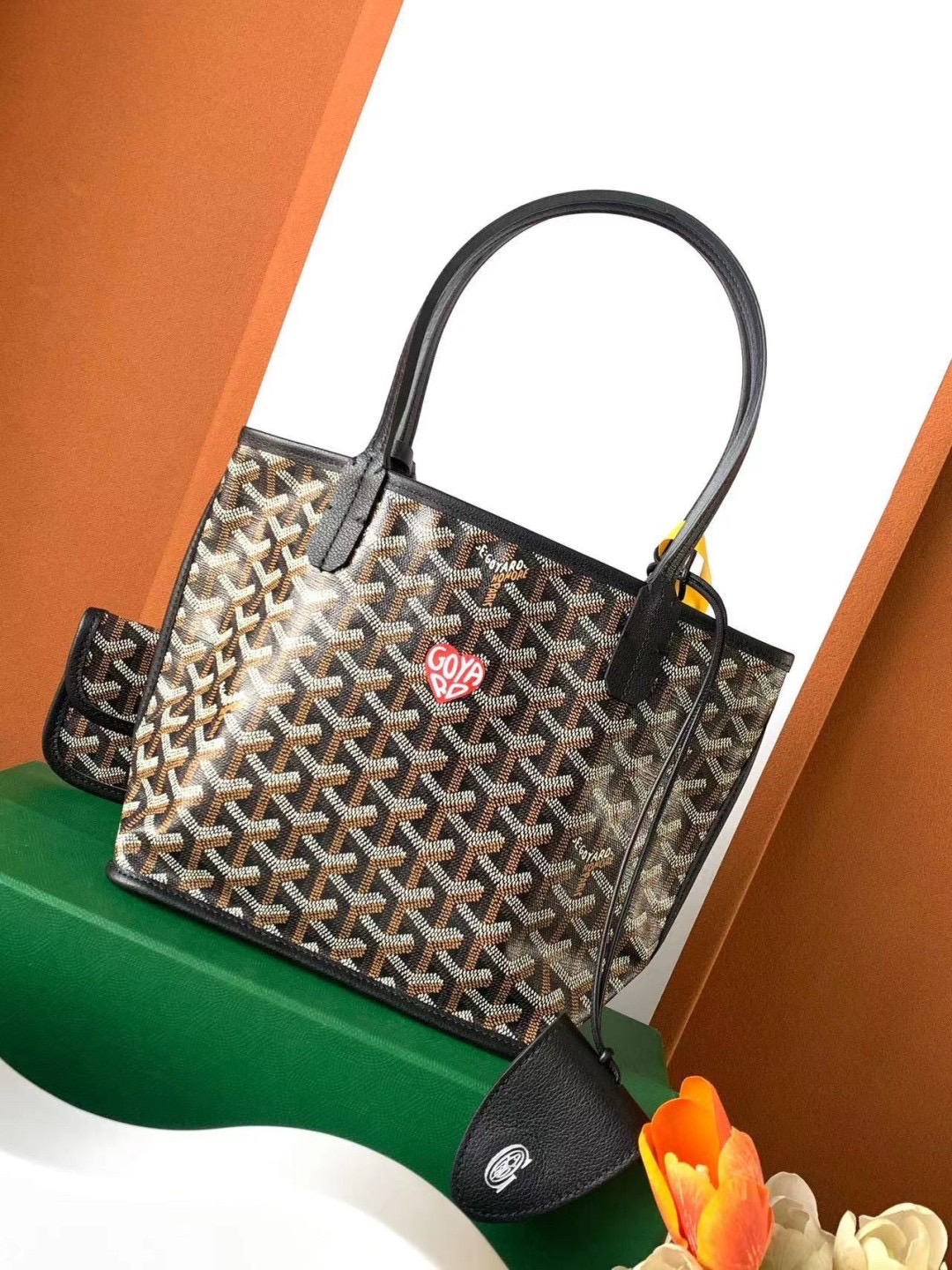 GOYARD Anjou Mini Bag Little Heart Shape กระเป๋าทรงโท้ทมินิ หนังแท้สวยเป๊ะ เกรดท็อปออริ สลับแท้ 1:1 เกรดดีสุด ใช้ต่างประเทศได้ ผ่านทุก ตม.