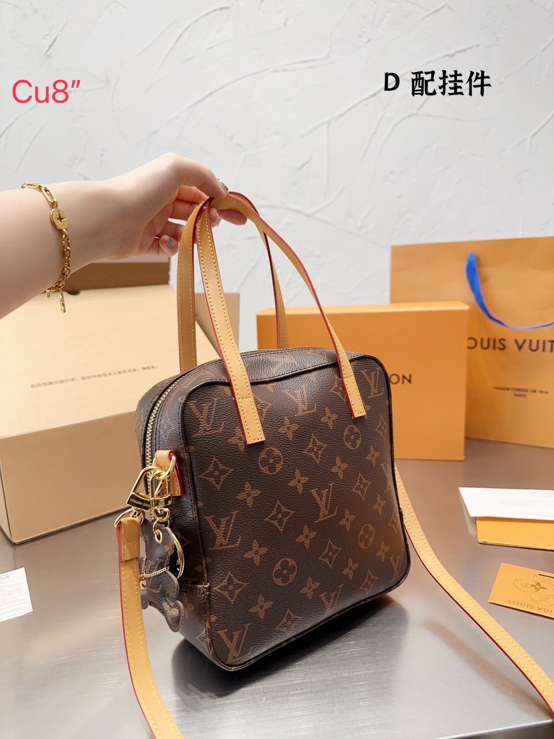 LV Spontini Tote Bag / LV BAG พร้อมส่ง กระเป๋าสะพายทรงโท้ท มีซิปปิดรอบดีไซน์น่ารัก แถมฟรีน้องหมีห้อย