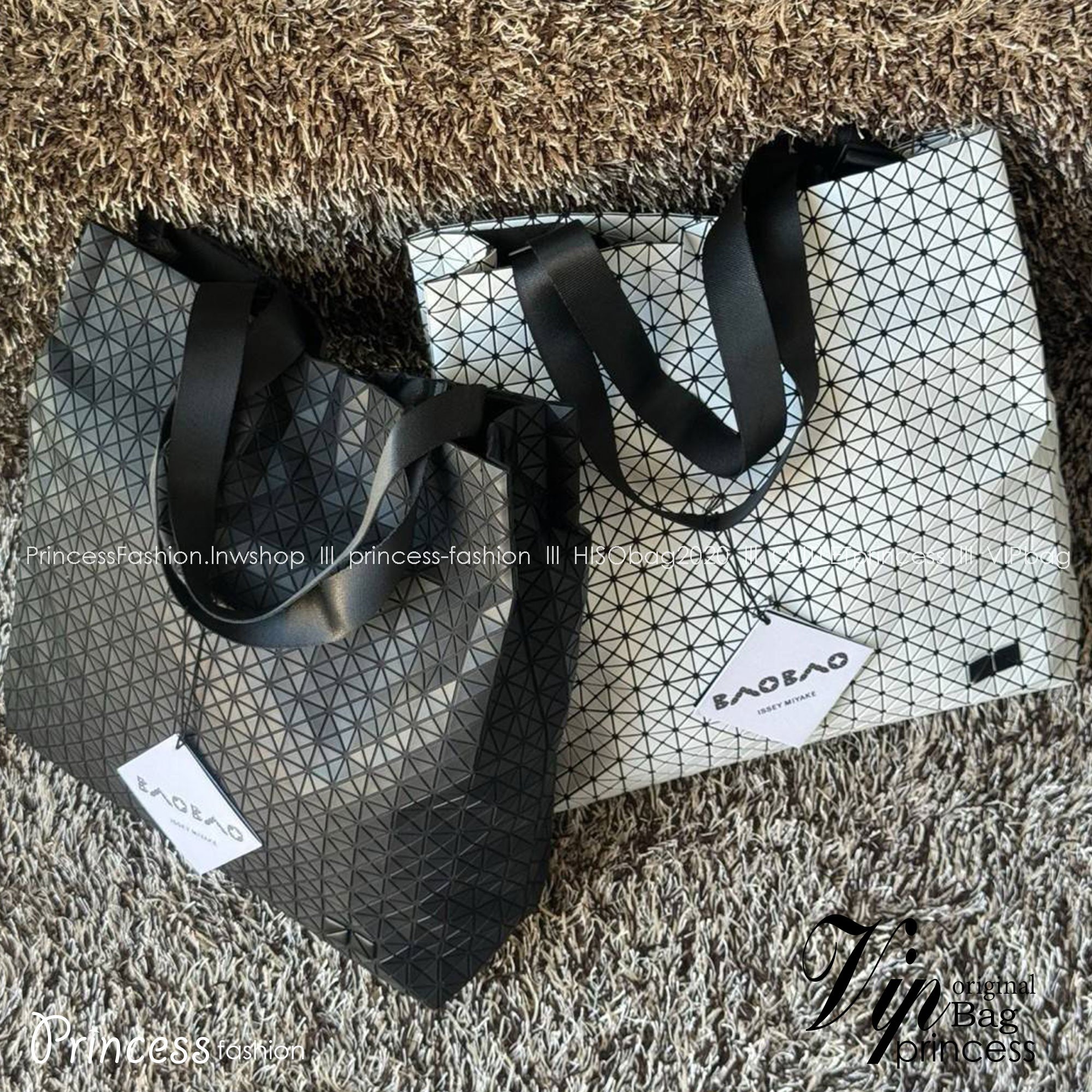 พร้อมส่ง 5 สี Baobao Issey Miyake Cart S geometric tote bag กระเป๋าถือทรงโท้ทลายเรขาคณิต 🧡 เกรดออริจินอล 1:1 สลับแท้ ใช้งานต่างประเทศได้