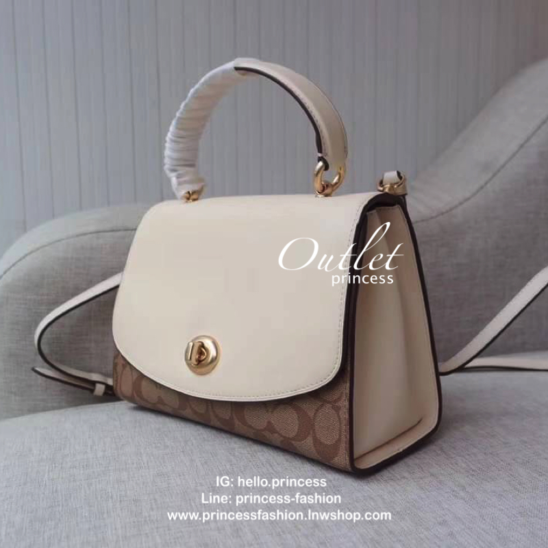 Coach TILLY TOP HANDLE SATCHEL WITH SIGNATURE CANVAS COACH F76620 กระเป๋าถือ กระเป๋าสะพาย เรียบหรูดูแพง ฮิตมาก ขายดีสุดๆ