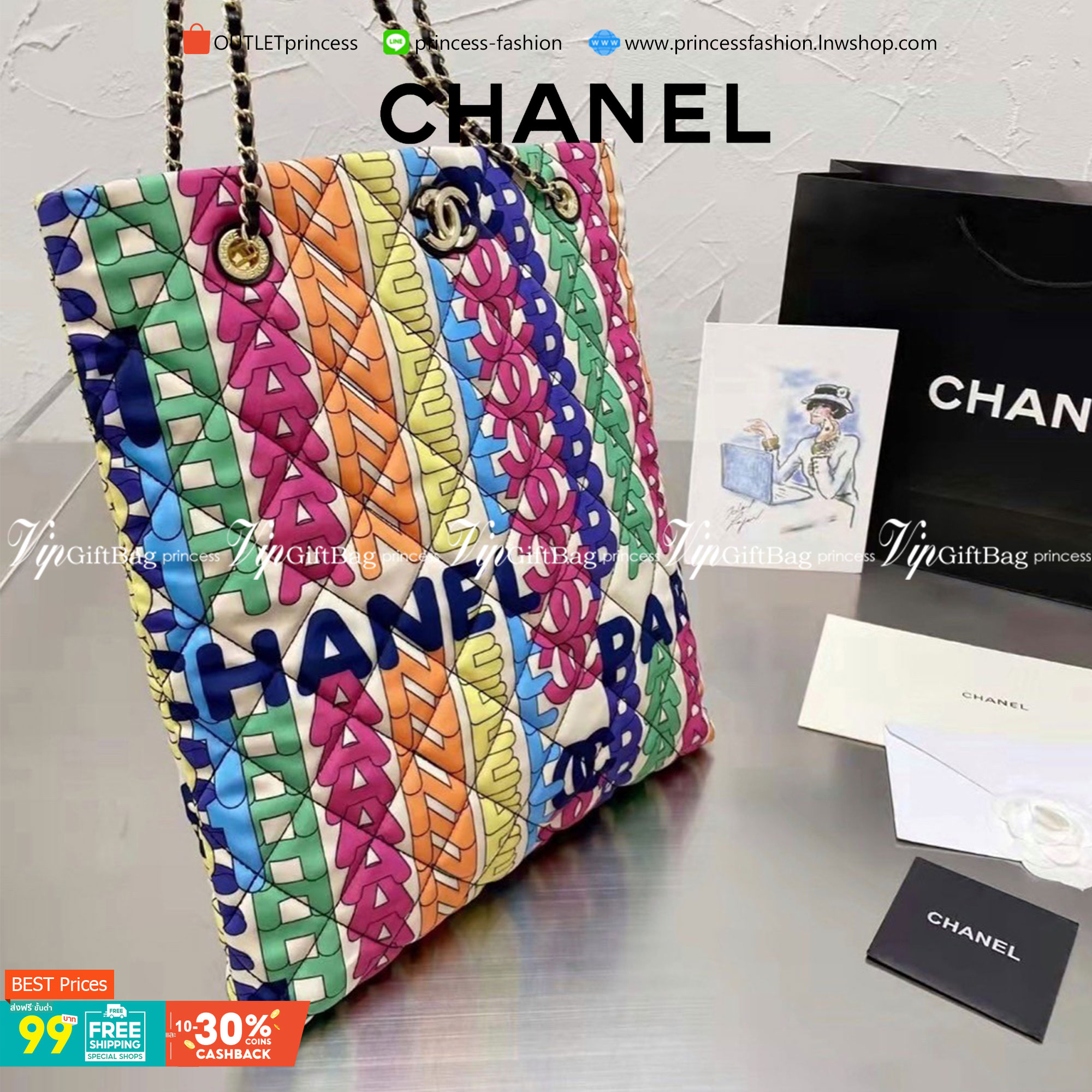 VIP 】CHANEL Large Shopping Bag กระเป๋าสะพายทรงชอปปิ้งสวยทุกมุมมอง รุ่นเข้าใหม่ พิมพ์ลายแน่นมากกก ต้อนรับปีใหม่ ด้วยโทนสีสดใส ใบใหญ่กำลังดี จุของได้เยอะใส่เอกสารA4 หนังสือของใช้ได้ ตอบโจทย์จริงๆค่ะ! Rare items เด็ดๆแบบนี้ควรค่าเเก่การสะสมสาวก Chanel GWP ห้