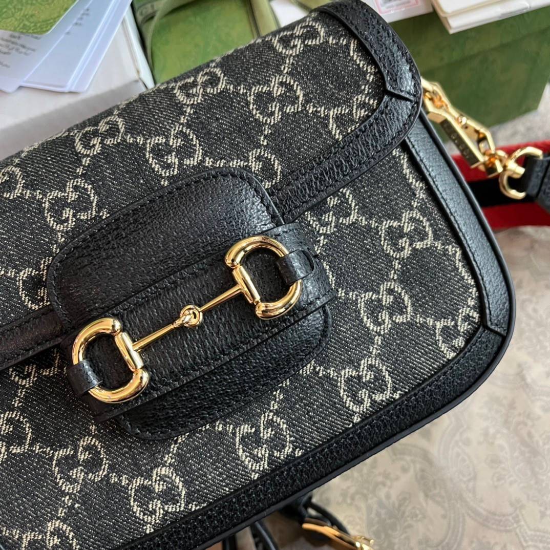 Gucci Horsebit 1955 mini bag GG Denim Jacquard Bag พร้อมส่ง เกรดท็อปออรินอล งานเหมือนสุด หนังแท้ สวยงามตามรูป TOP ORIGINAL 1:1 เกรดเทียบแท้ ใช้สลับแท้ได้ ใช้งานต่างประเทศได้