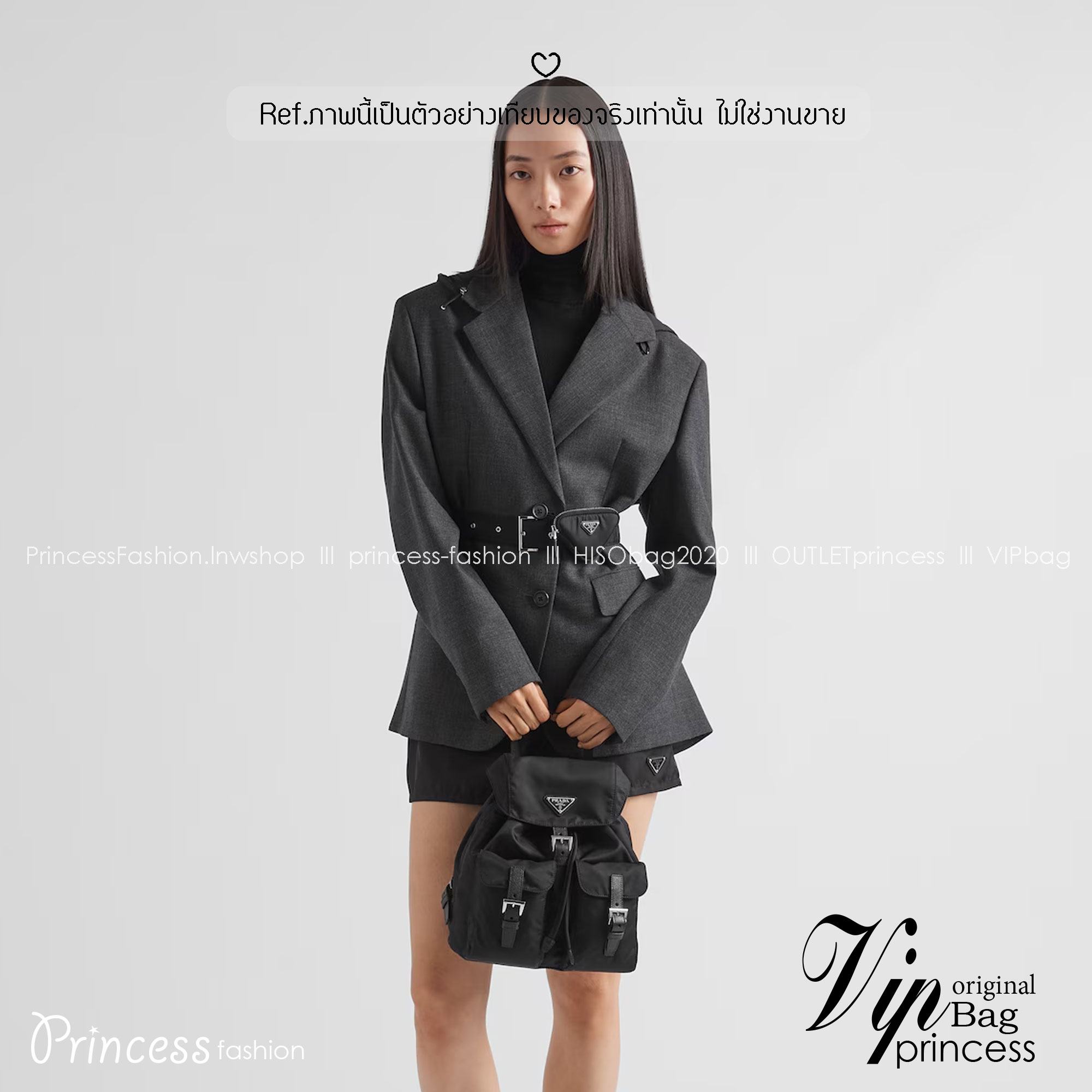 หนังแท้ | Prada Small Re-Nylon backpack กระเป๋าเป้สะพายหลังไนลอน สัมผัสความหรูหราคลาสสิก ดีไซน์เรียบง่ายทันสมัย พร้อมใบลูก สะดวกใช้งาน