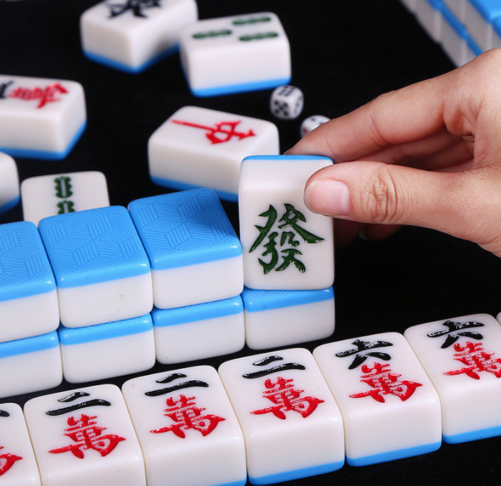 ไพ่นกกระจอก หม่าจง Mahjongเบอร์#36 พร้อมถุงกระเป๋าผ้า ครบชุด144 ตัว