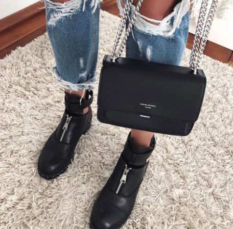 กระเป๋าสะพาย ผู้หญิง กระเป๋าแฟชั่น สายโซ่ กระเป๋าสะพาย David Jones แบบสวย ดีไซน์ คลาสสิค s466769