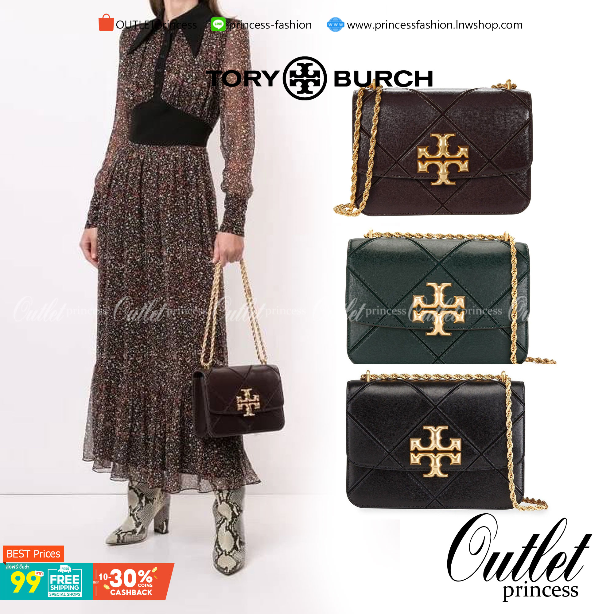 สวยจริงคุณภาพสูง ไม่จกตาค่ะ!! TORY BURCH ELEANOR QUILTED CONVERTIBLE SHOULDER BAG ((73590)) พร้อมส่งที่ไทย ใครรออยู่ห้ามพลาด จำนวนจำกัดค่ะ!! อีกรุ่นที่น่าครอบครองมากๆค่ะ😘 กระเป๋าสะพายข้างและทบสายเป็นคล้องไหล่ได้ หนังแท้ชั้นดีที่สุด ทำลายเหลี่ยมตัด