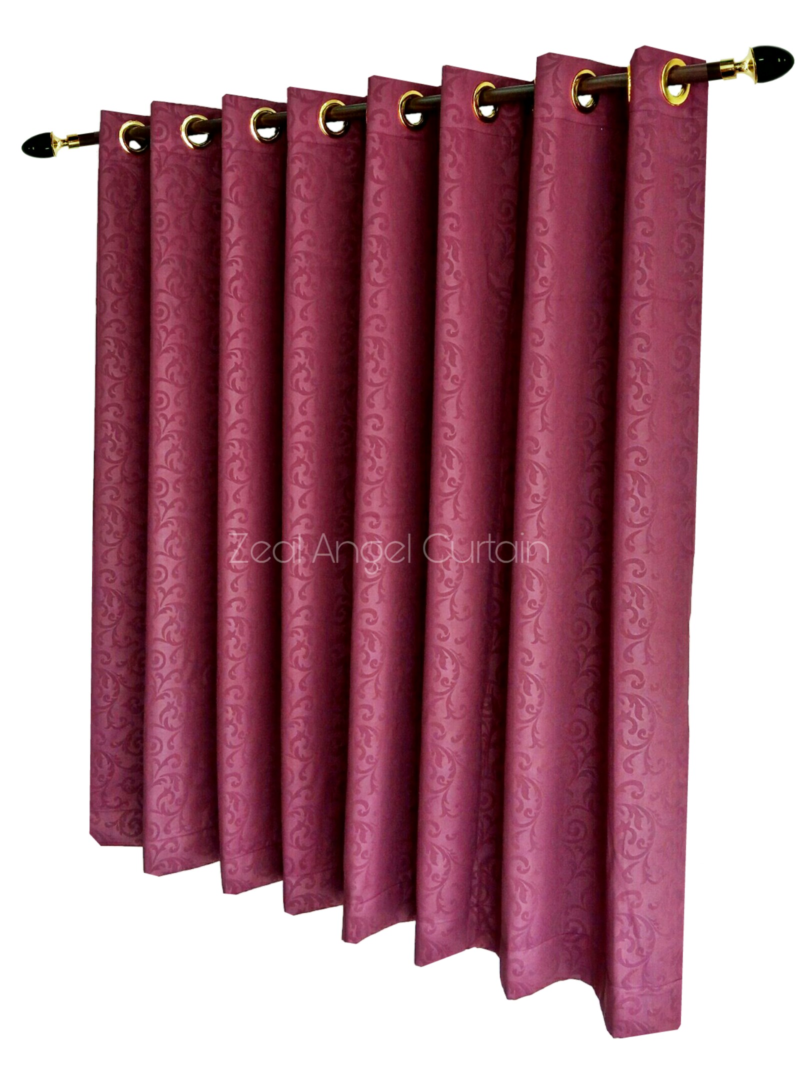 ผ้าม่านก.270*ส.180ซม./ผืน รุ่นViva สีแดงทับทิม