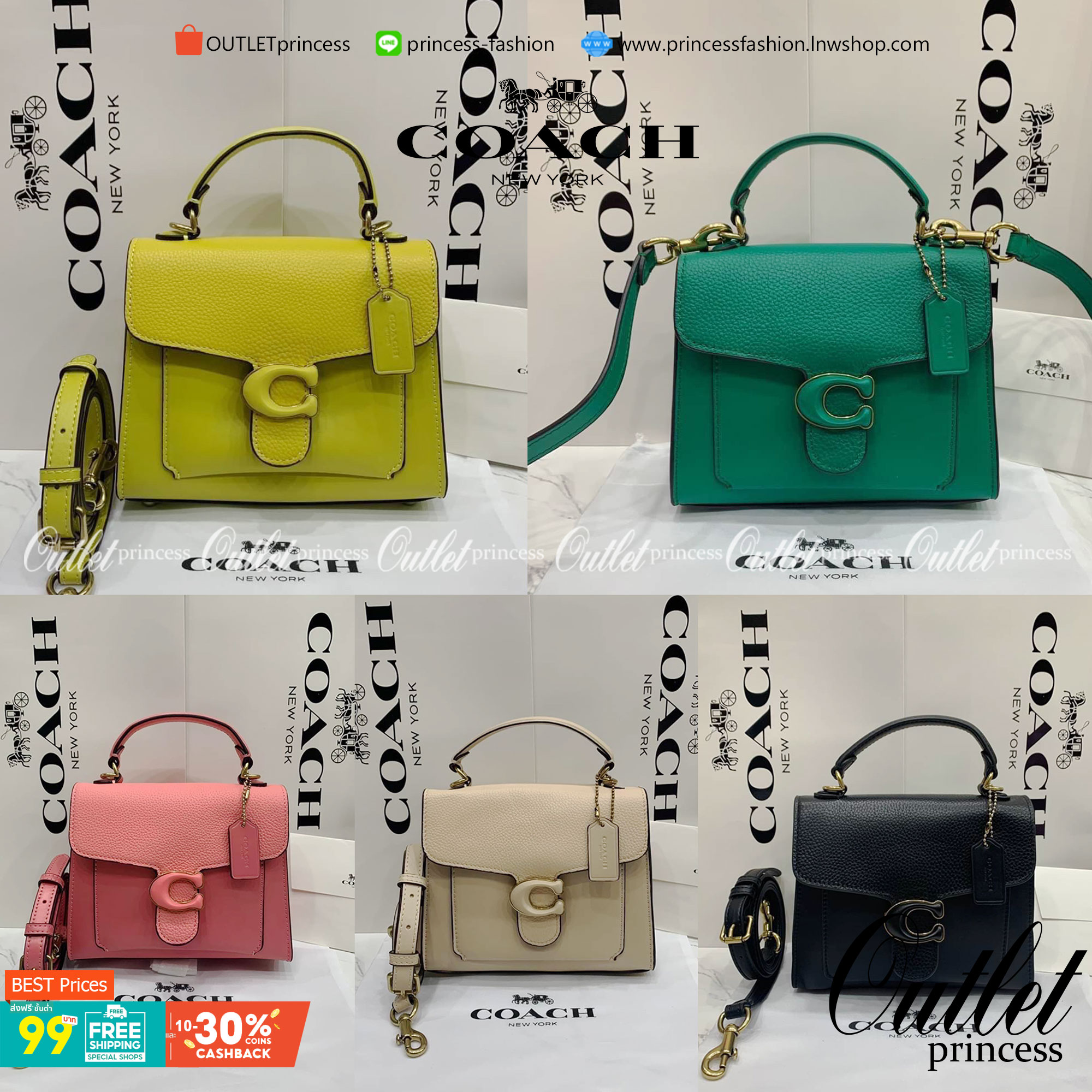 OUTLET 】COACH TABBY TOP HANDLE 20 LEATHER BAG หรูหรามากๆค่ะ สินค้าแนะนำ!! กระเป๋าถือ//สะพายข้างได้ วัสดุหนังแท้อย่างดี หนึ่งใบทำหนัง2แบบได้อย่างลงตัว สวยงาม มีอะไหล่ตัวC ใหญ่ด้านหน้าโดดเด่นหรูมากๆค่ะ 🔺เปิดปิดแบบกดล็อค ภายในมี2ช่องสำหรับใส่ของ สามา