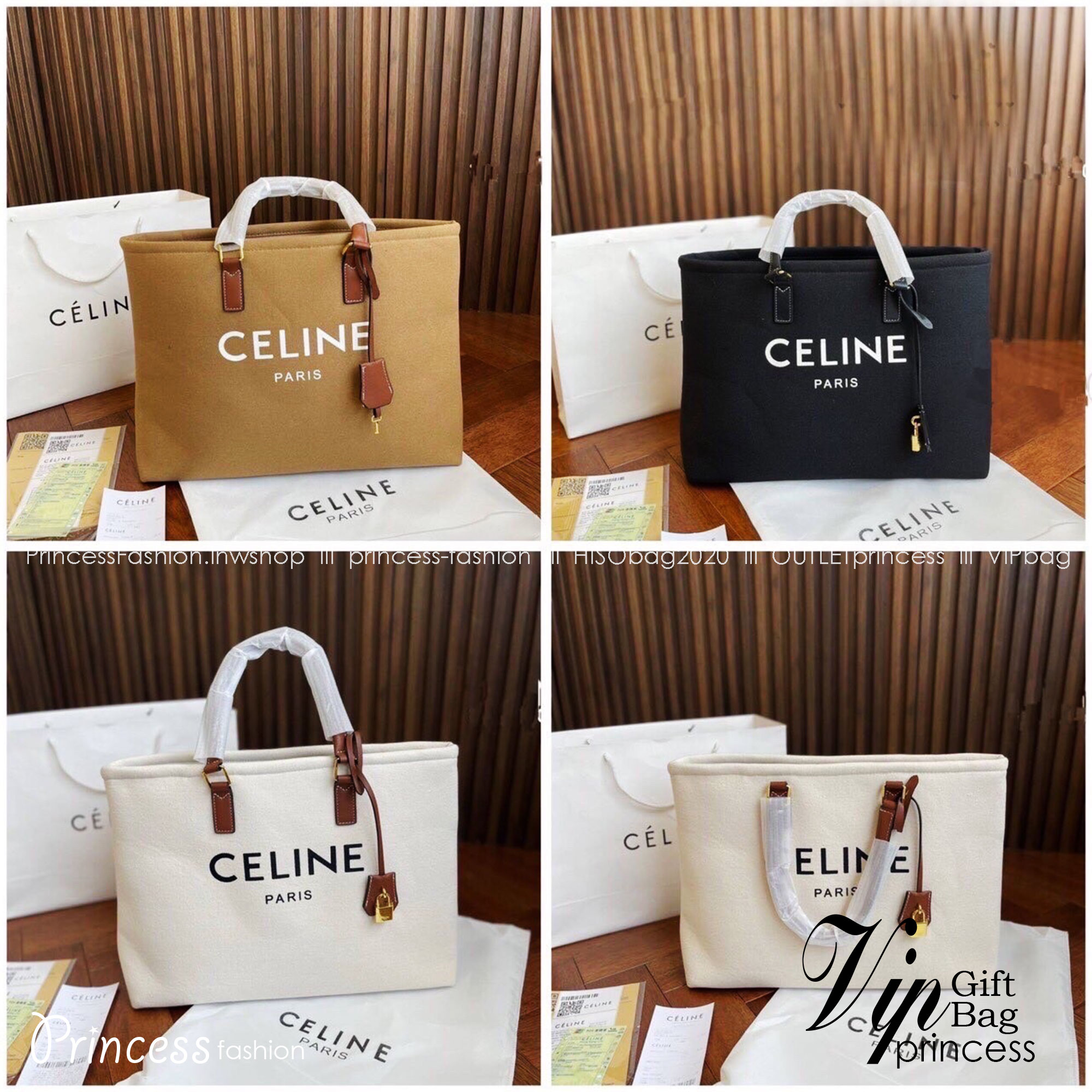 CELINE TOTE BAG / Celine Horizontal Cabas in Canvas with Celine print and calfskin 16" ไอเท็มสุดคิ้วท์ งานผ้าแคนวาสทรงชอปปิ้ง ตะเข็บสวย ปั๊มอะไหล่ ดีไซน์ทรง Shopping