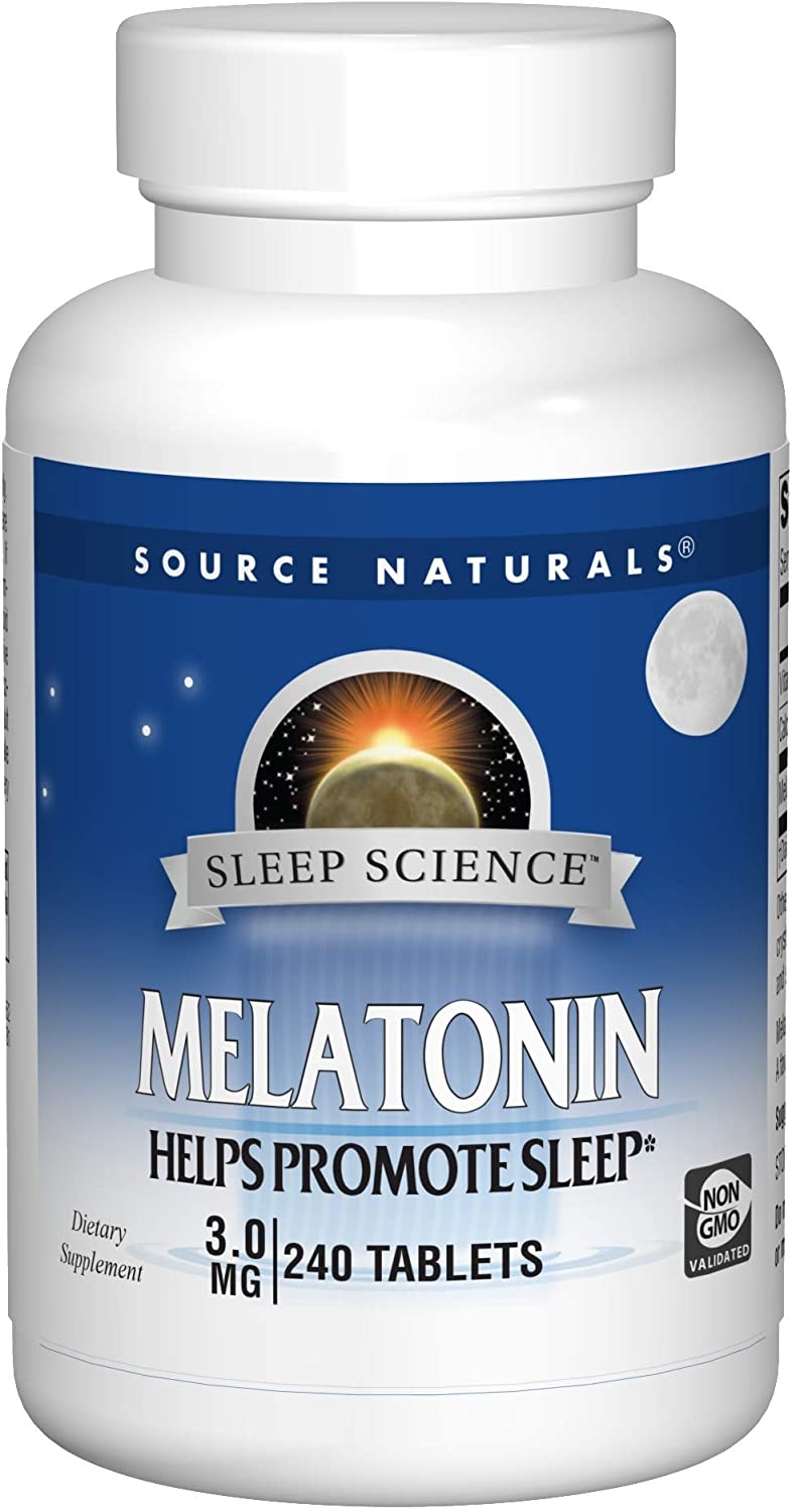 ส่งฟรีลงทะเบียนมีพร้อมส่งค่ะ Source Naturals Melatonin 3 mg 240 Tablets