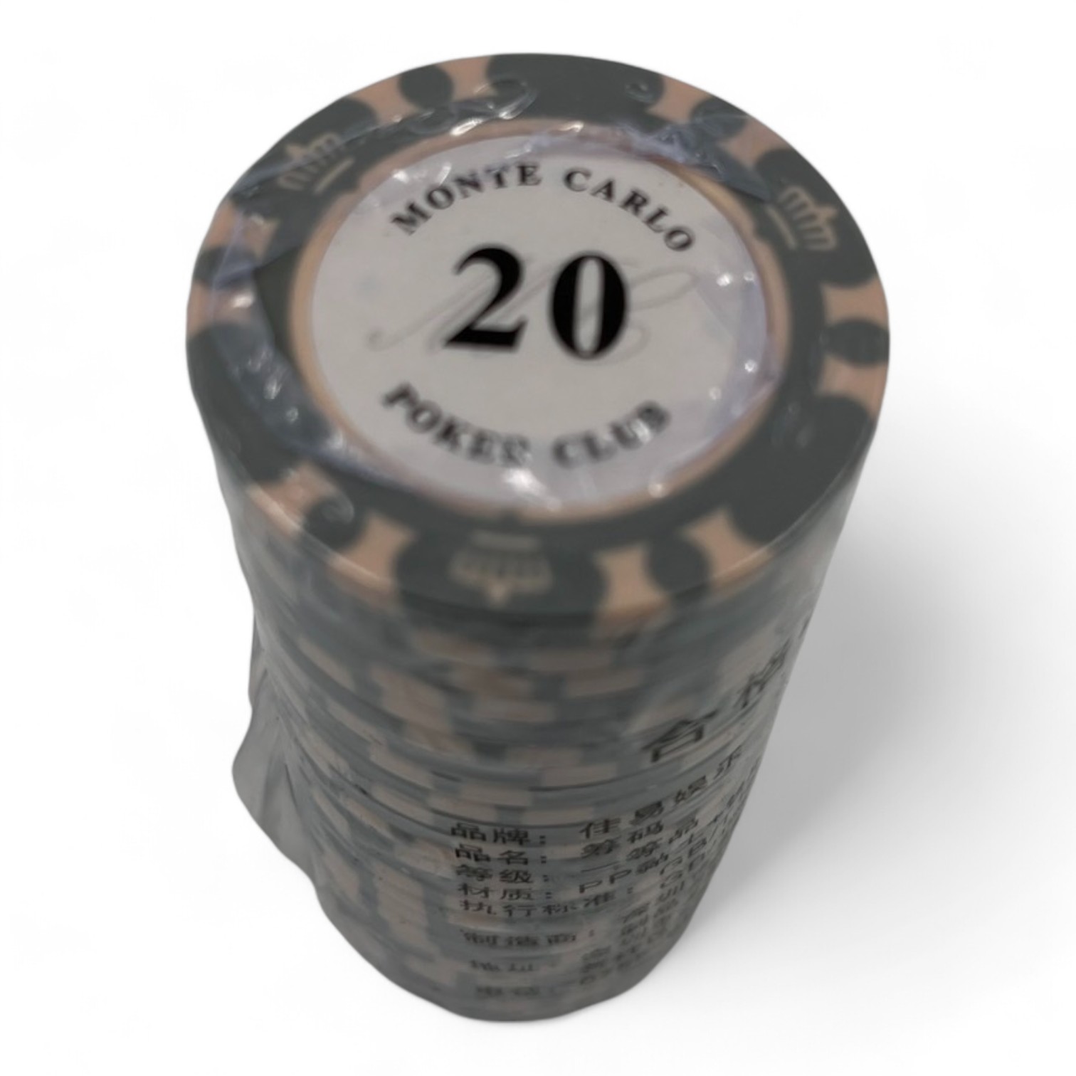 ชิปโป๊กเกอร์เกรดพรีเมี่ยมน้ำหนัก 14g.MONTE CARLO แถวละ 25เหรียญ(แยกขาย)