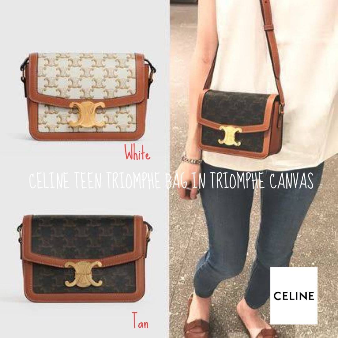VIP 】Celine TEEN MEDIUM TRIOMPHE BAG IN TRIOMPHE CANVAS สาวๆที่กำลังมองหากระเป๋าน่ารักเอาไว้ใช้ในวันสบาย ๆ แต่ไม่รู้เลือกกระเป๋า Celine รุ่นไหนดี แนะนำรุ่นนี้เลยคะ เป็นกระเป๋าสะพายข้างขนาดกำลังดี สวยแบบคลาสสิก หรูหราด้วยแคนวาสเคลือบลาย Triomphe อีกทั้งยัง