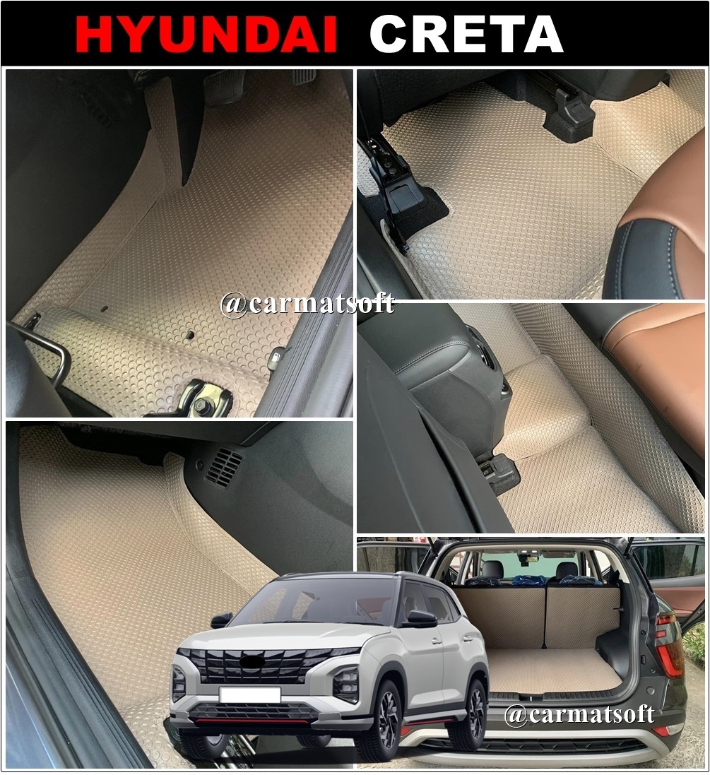 พรมปูพื้นรถยนต์ HYUNDAI CRETA พรมกระดุมเม็ดเล็กpvc ยางปูพื้นรถยนต์ ฮุนได เครต้า สวย เข้ารูป